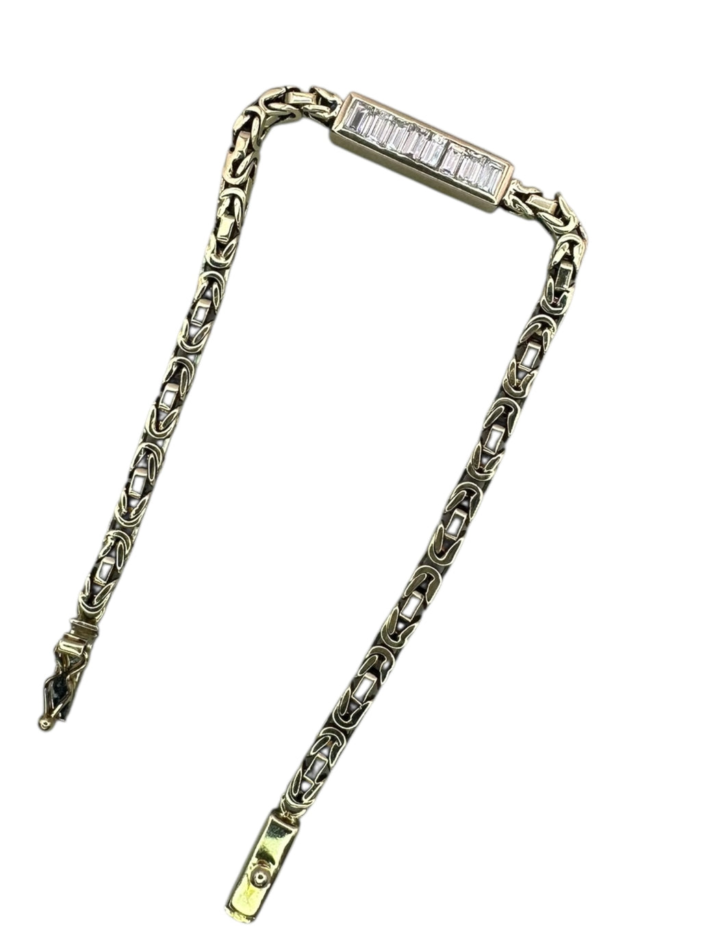 14k Byzantine Link Diamond Station Bracelet by Uno a Erre