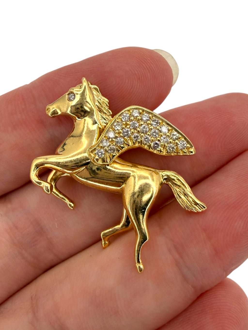 14k Diamond Pegasus Pendant
