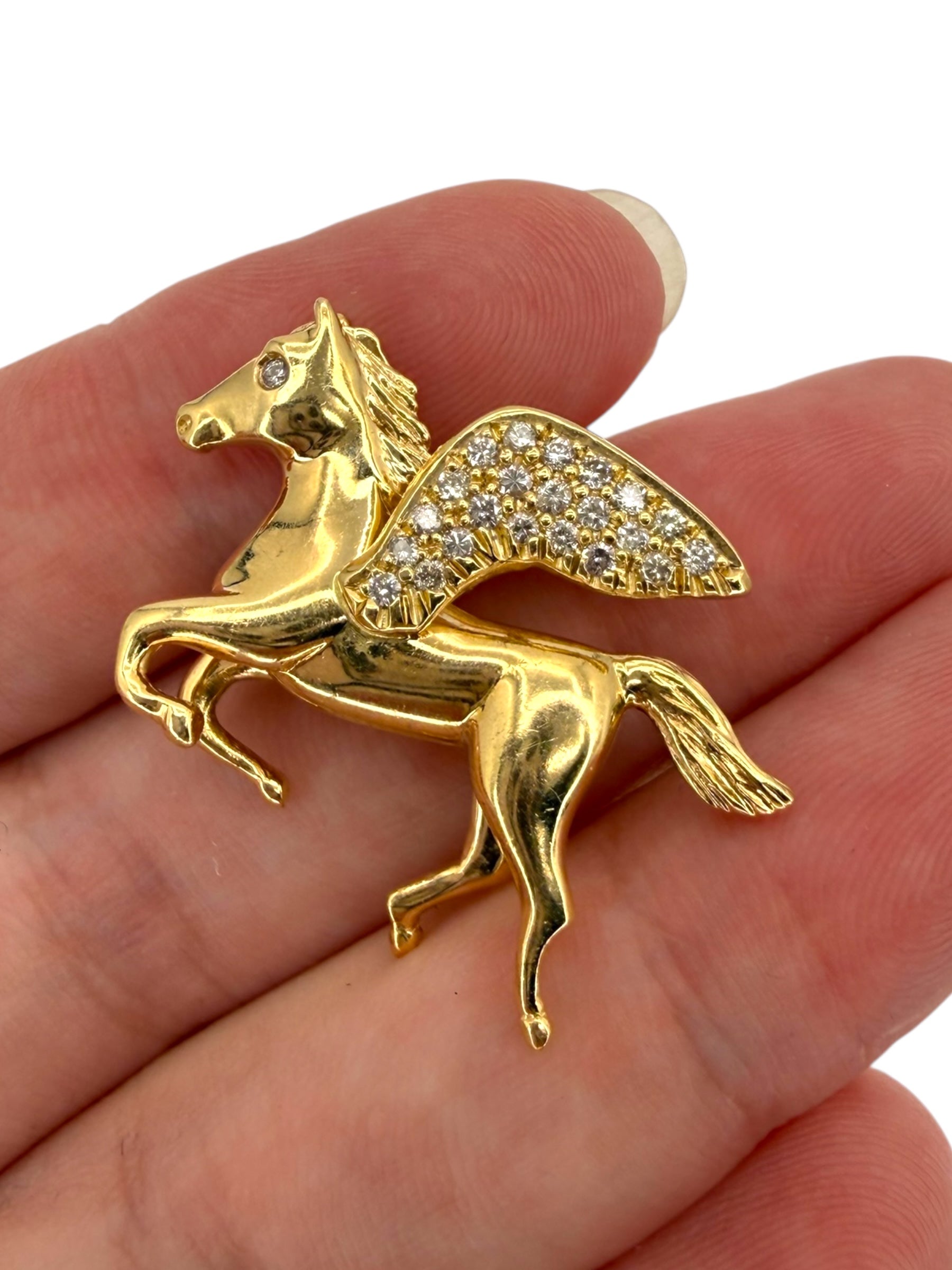 14k Diamond Pegasus Pendant
