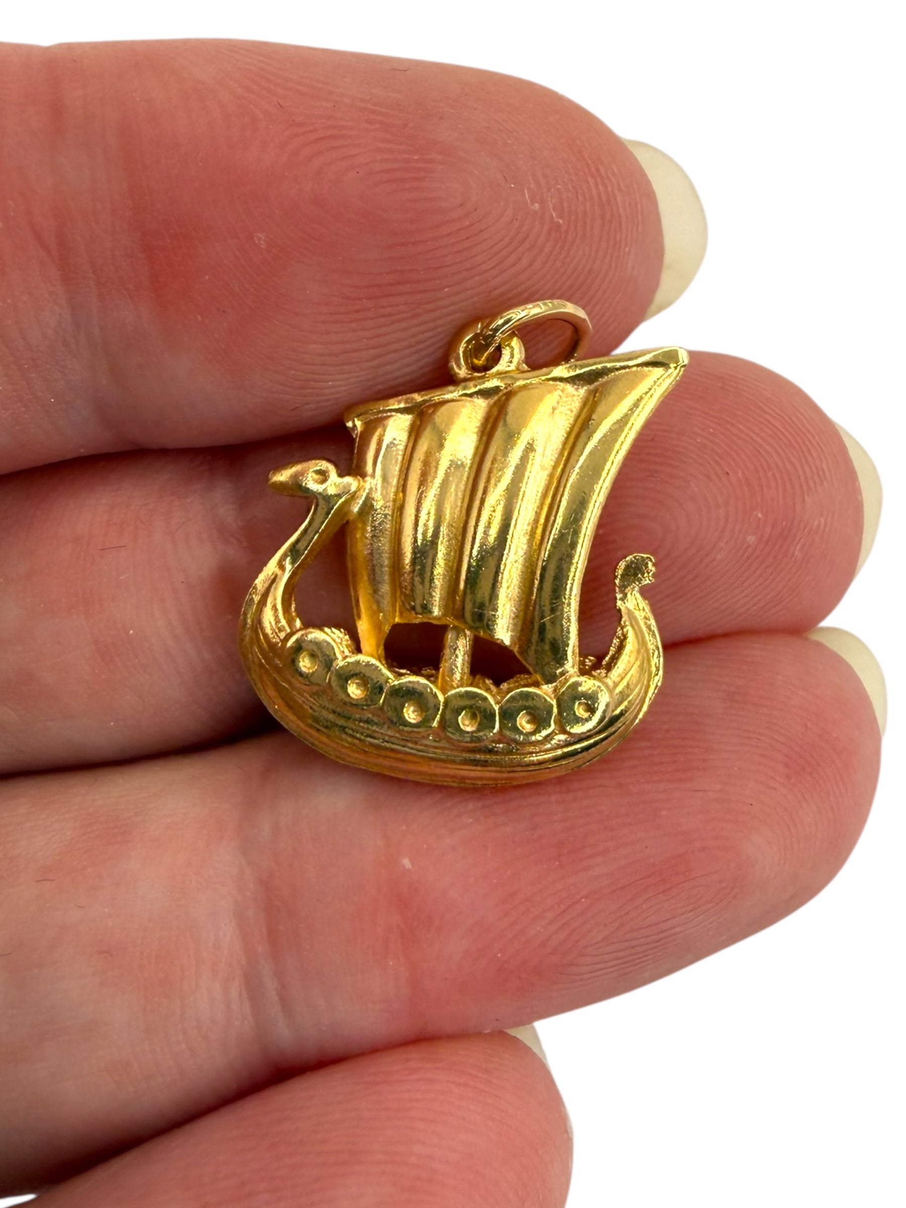 14k Viking Ship Charm