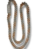 14k Two Tone Diamond Curb Necklace