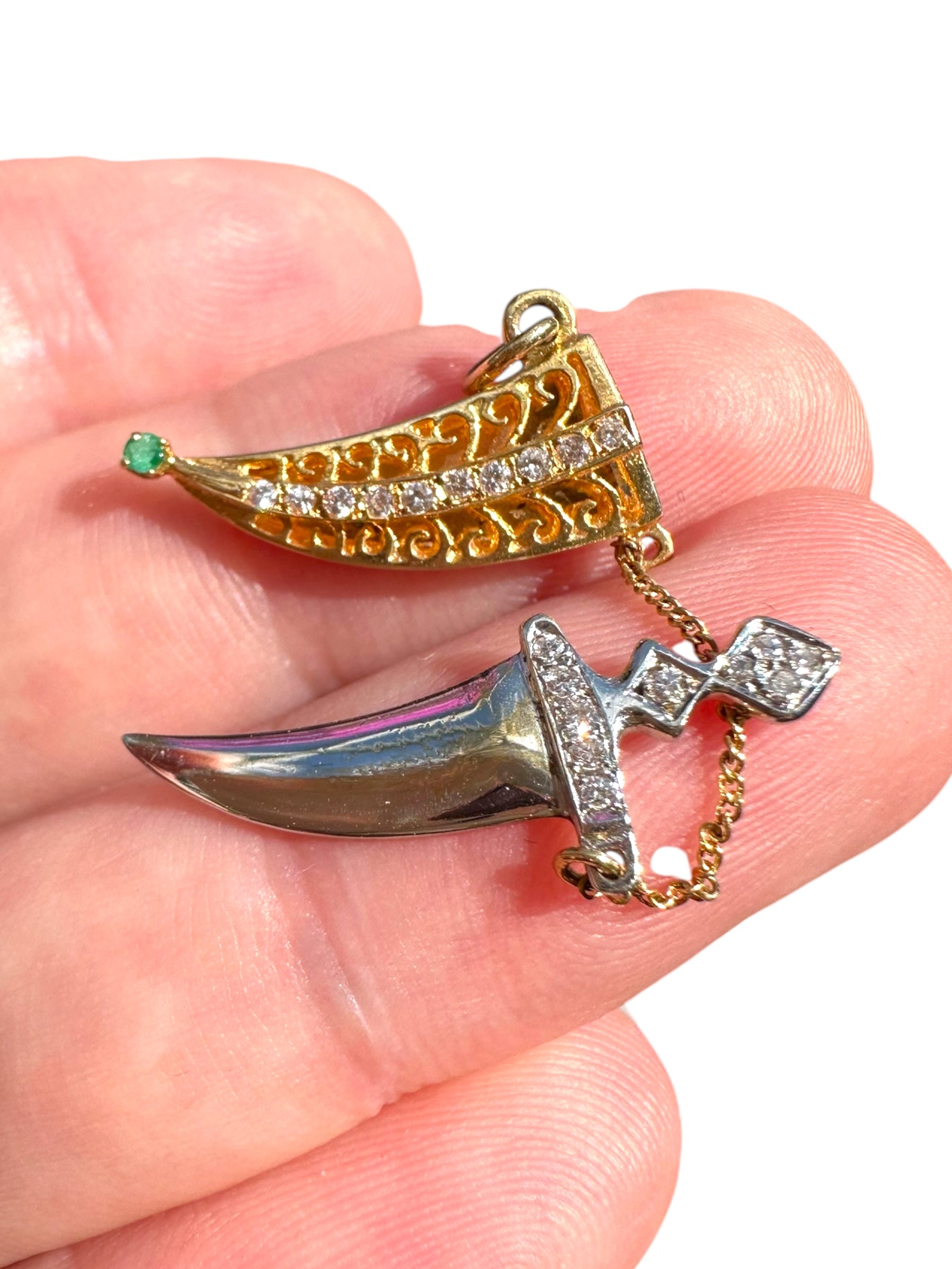 18k Diamond Dagger Charm