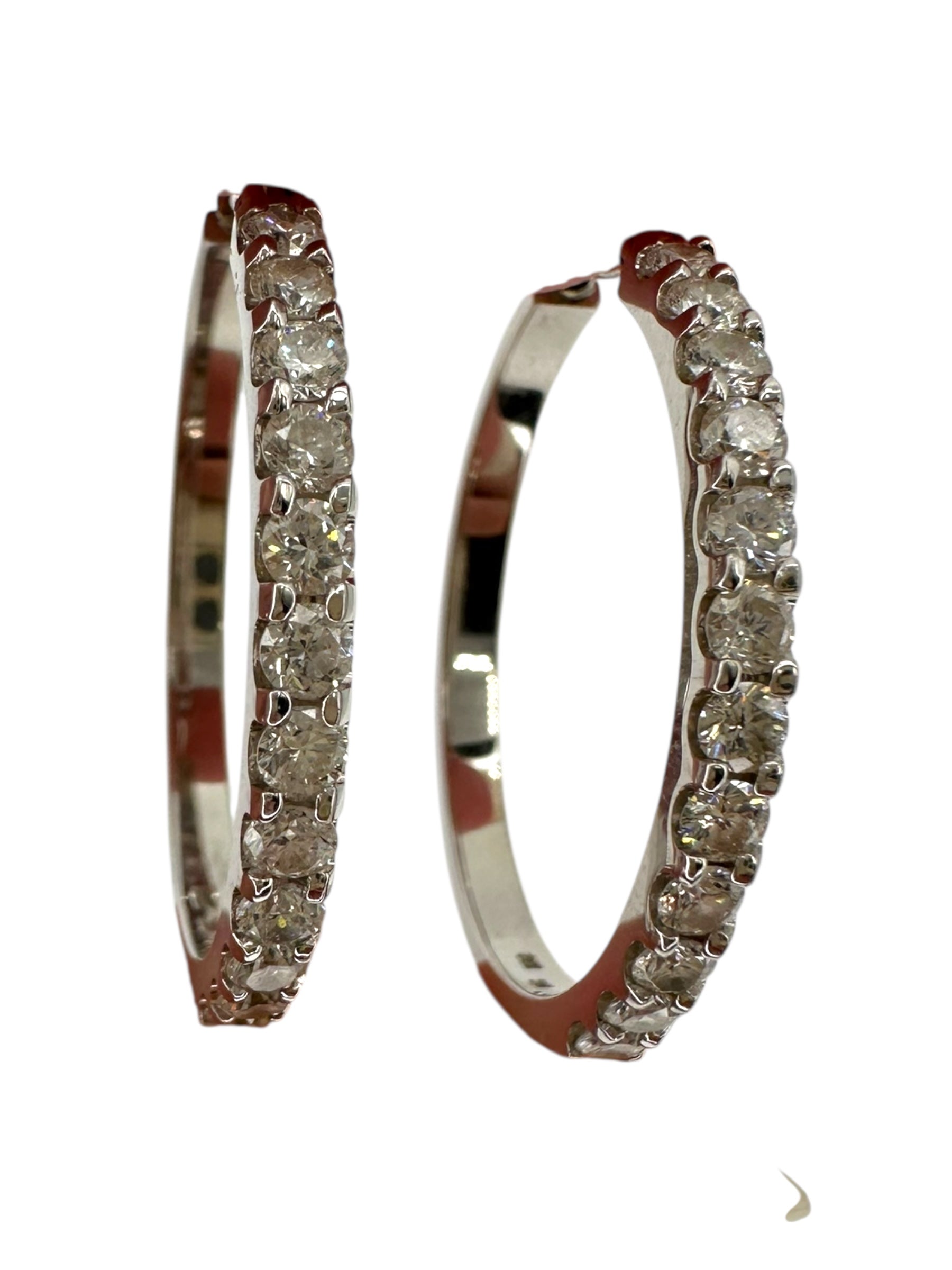 18k Diamond Hoop Earrings