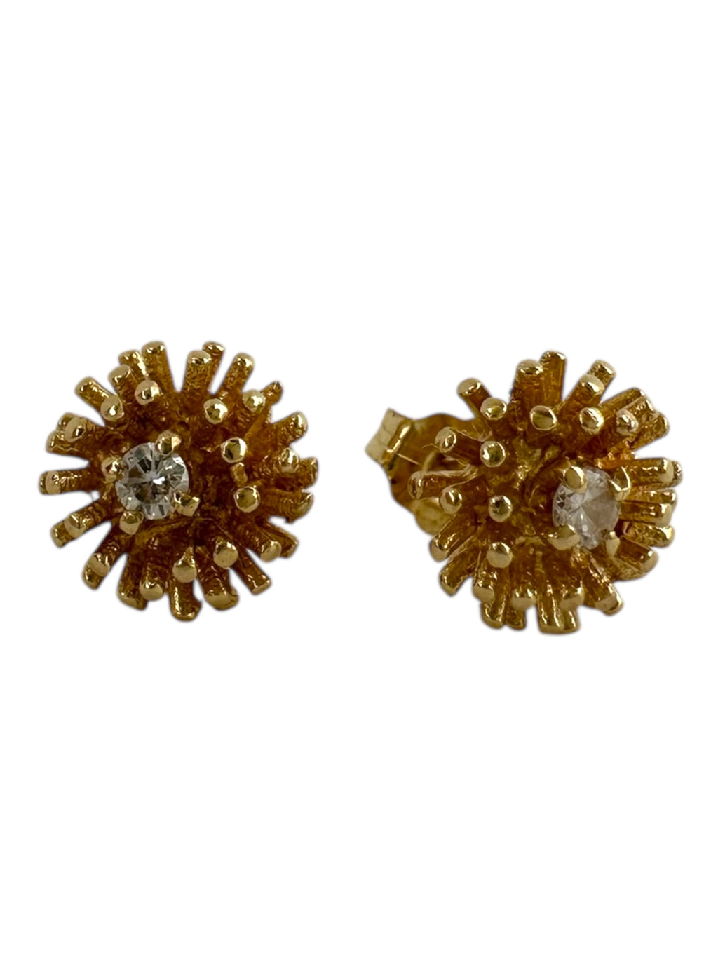 14k Diamond Dandelion Earrings