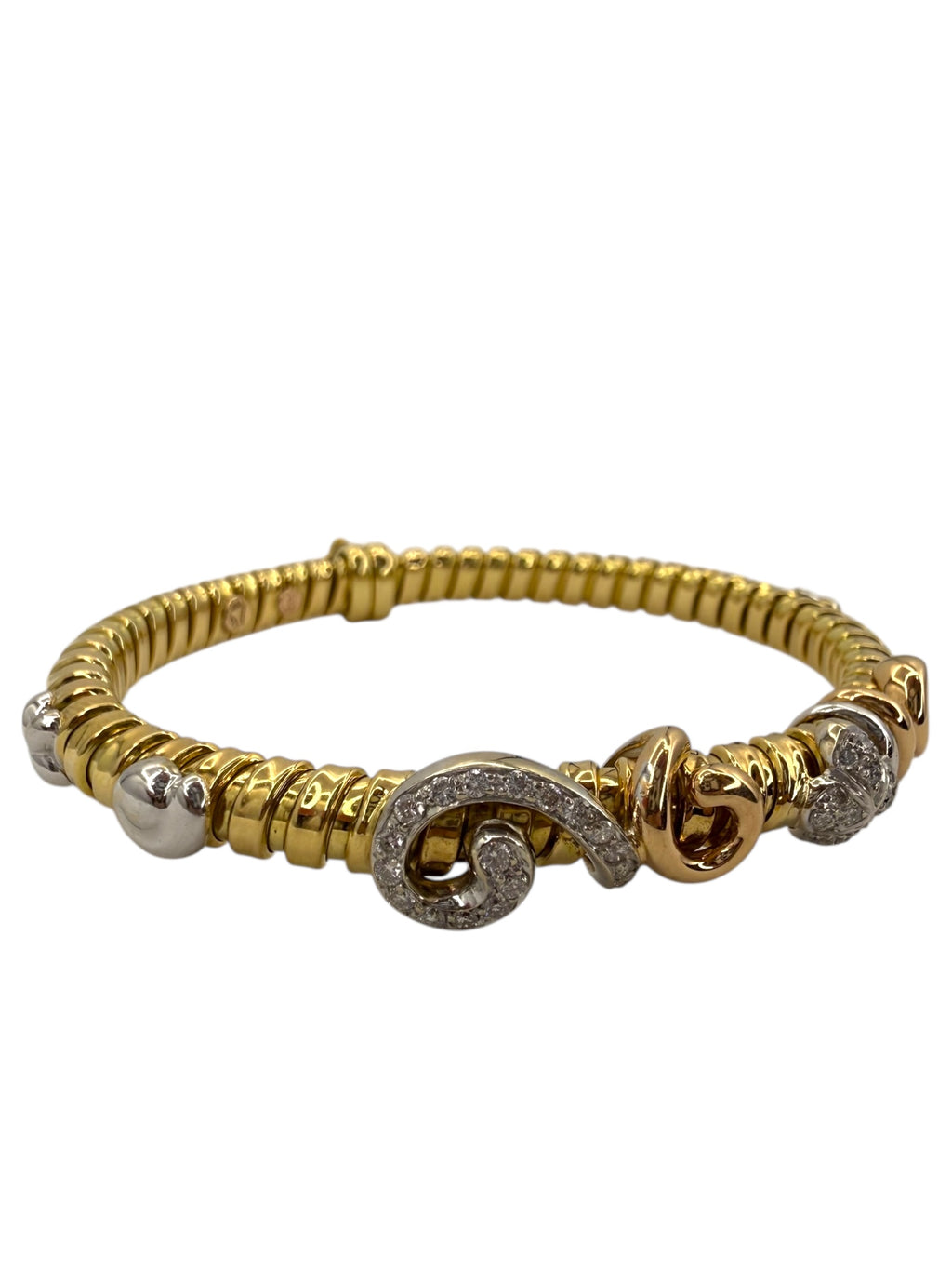 18k Swirly Tubogas Bracelet