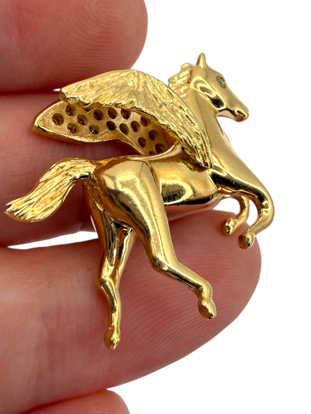 14k Diamond Pegasus Pendant