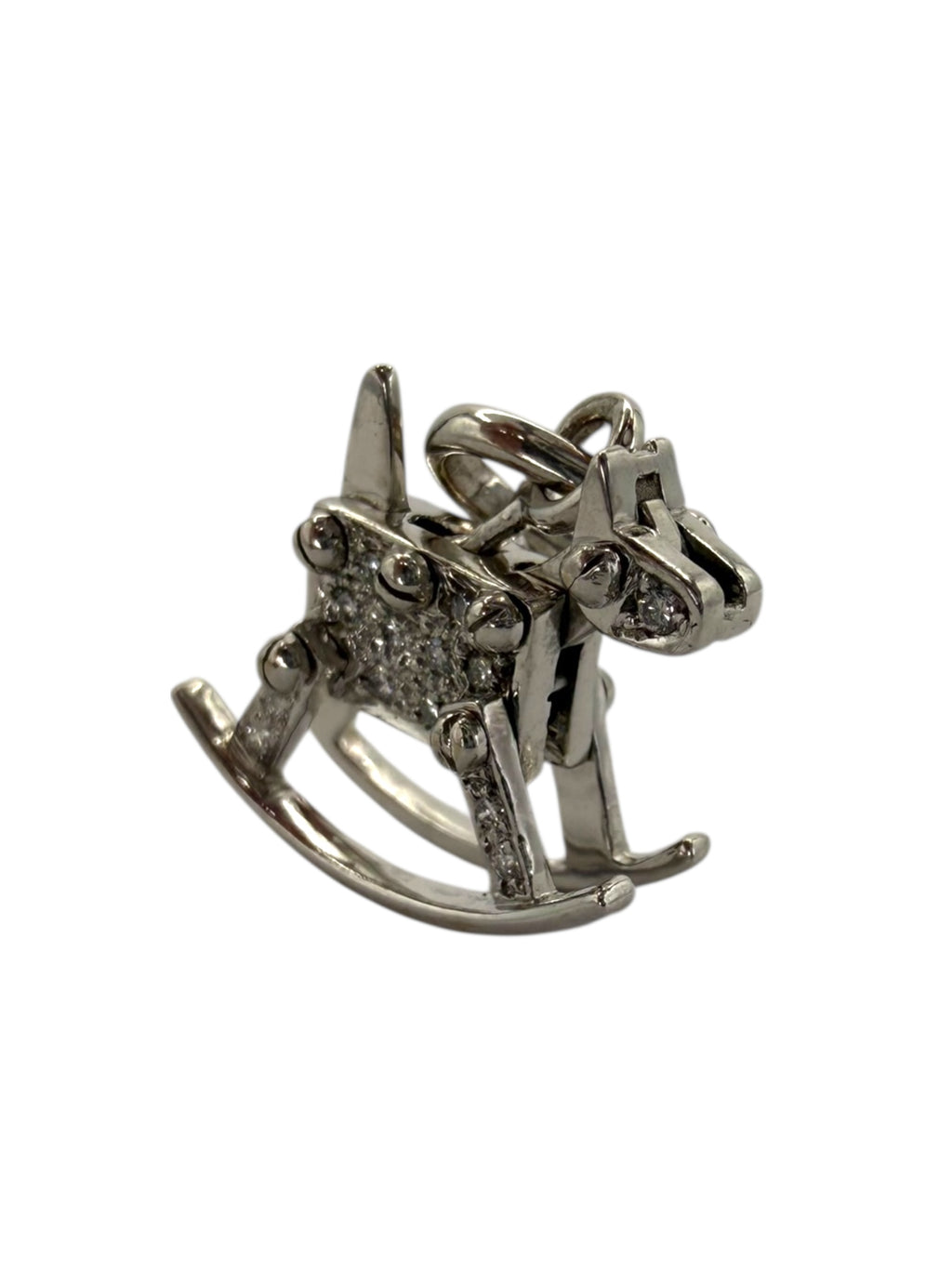 18k Diamond Rocking Horse Charm