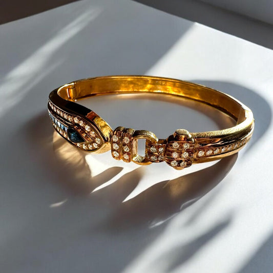 18k Sapphire Diamond Bangle Bracelet