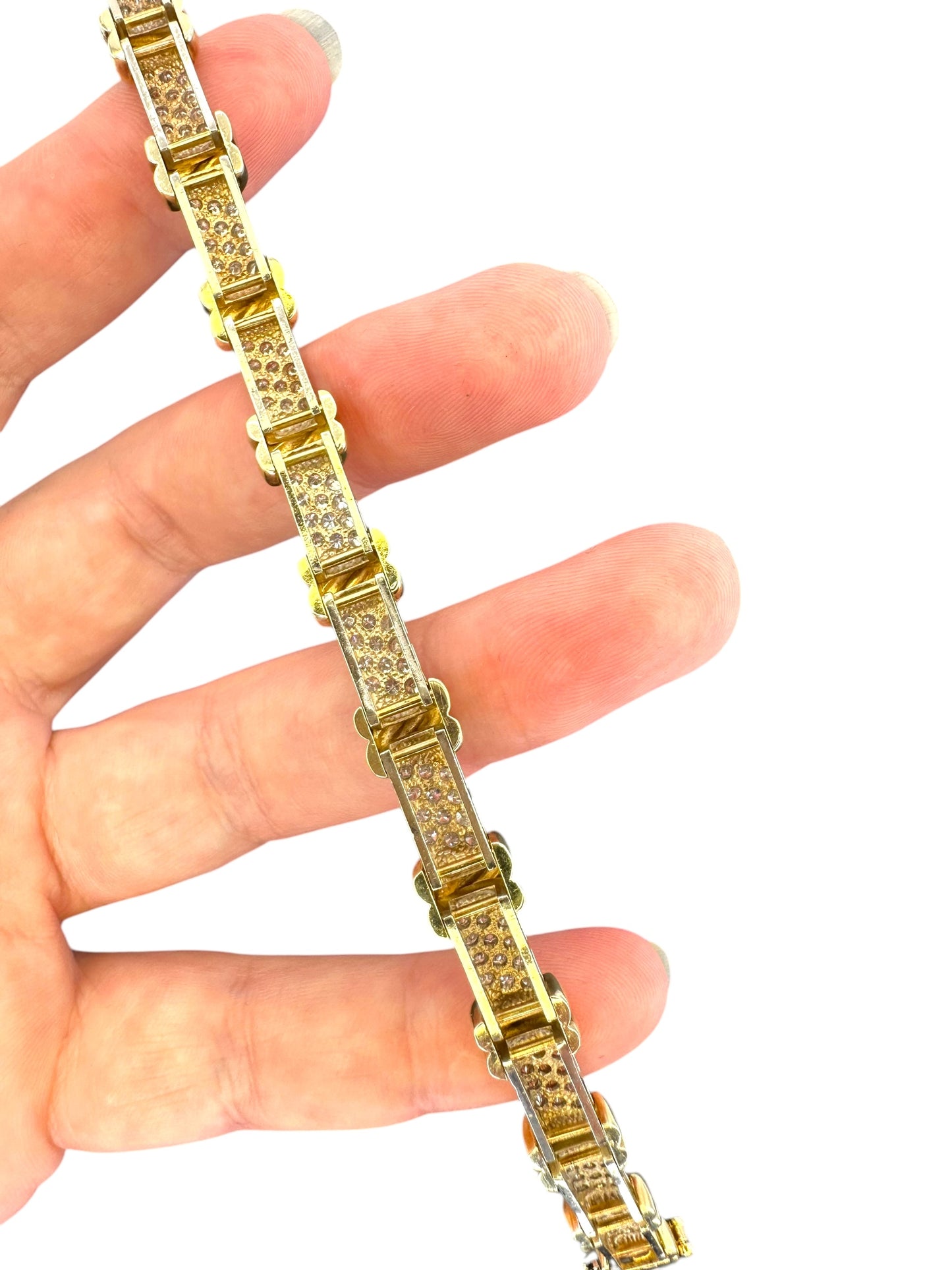 14k Two-Tone Diamond Knot Bracelet
