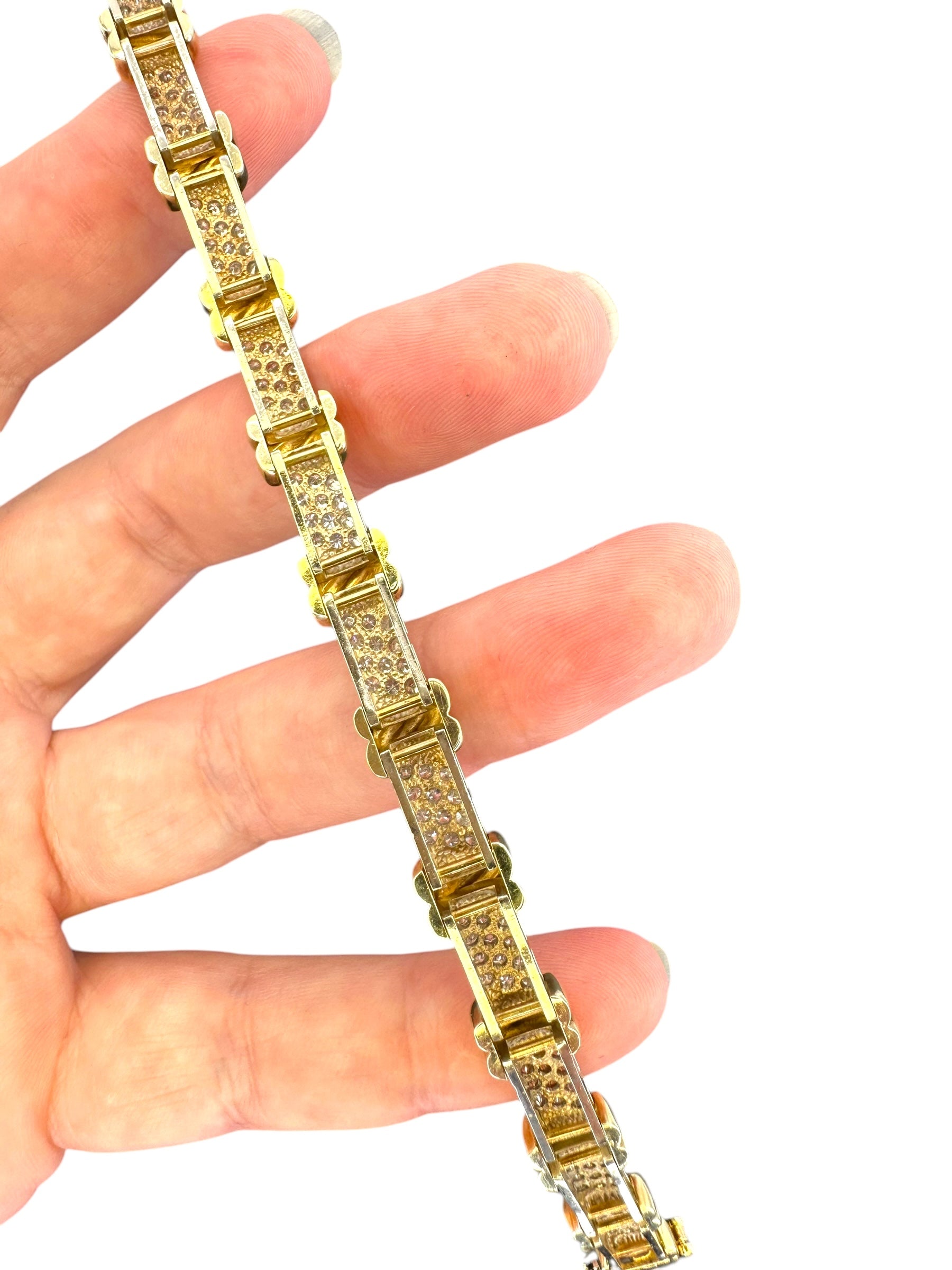 14k Two-Tone Diamond Knot Bracelet