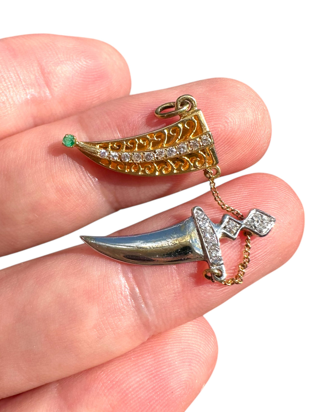 18k Diamond Dagger Charm