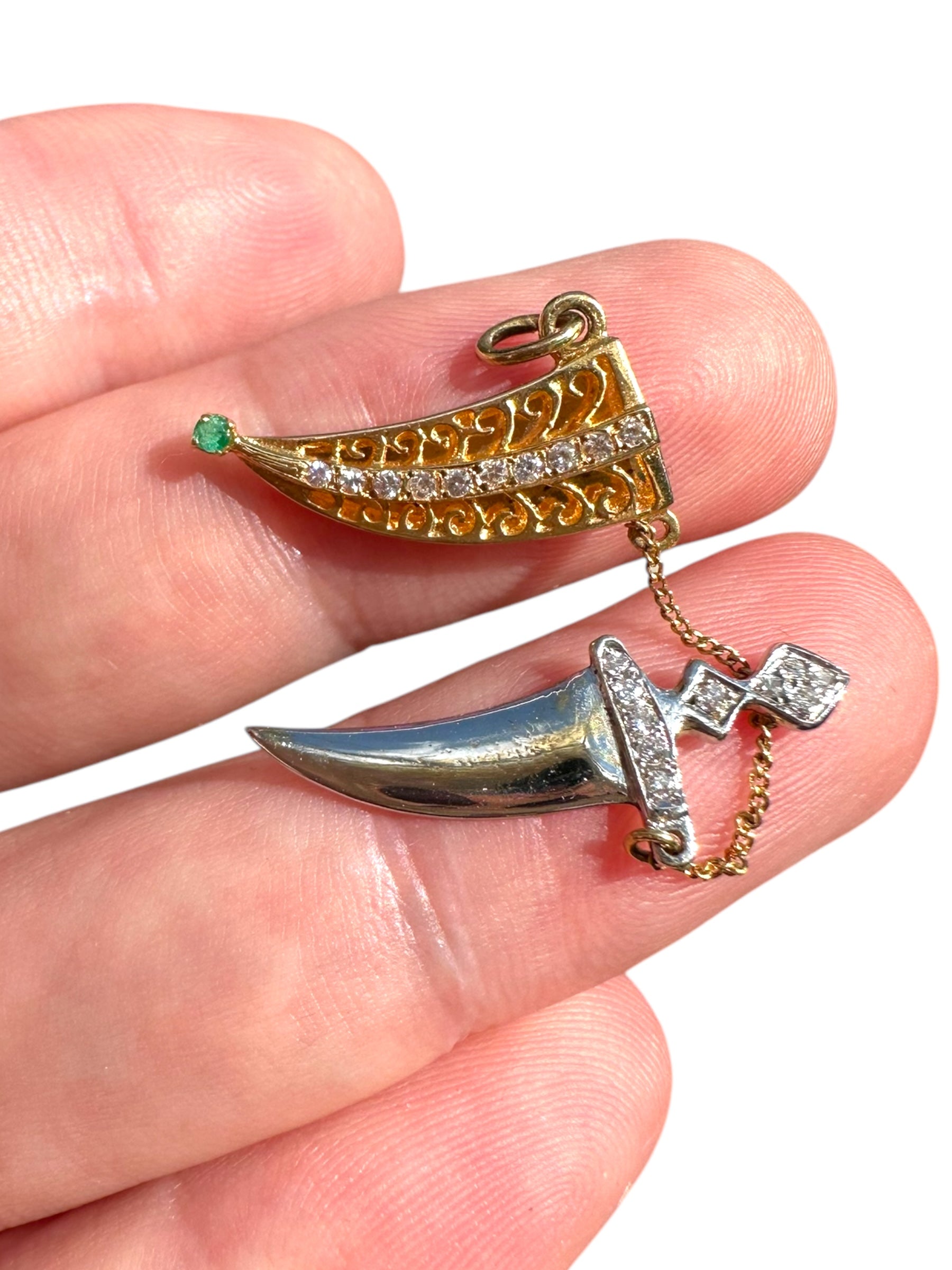 18k Diamond Dagger Charm