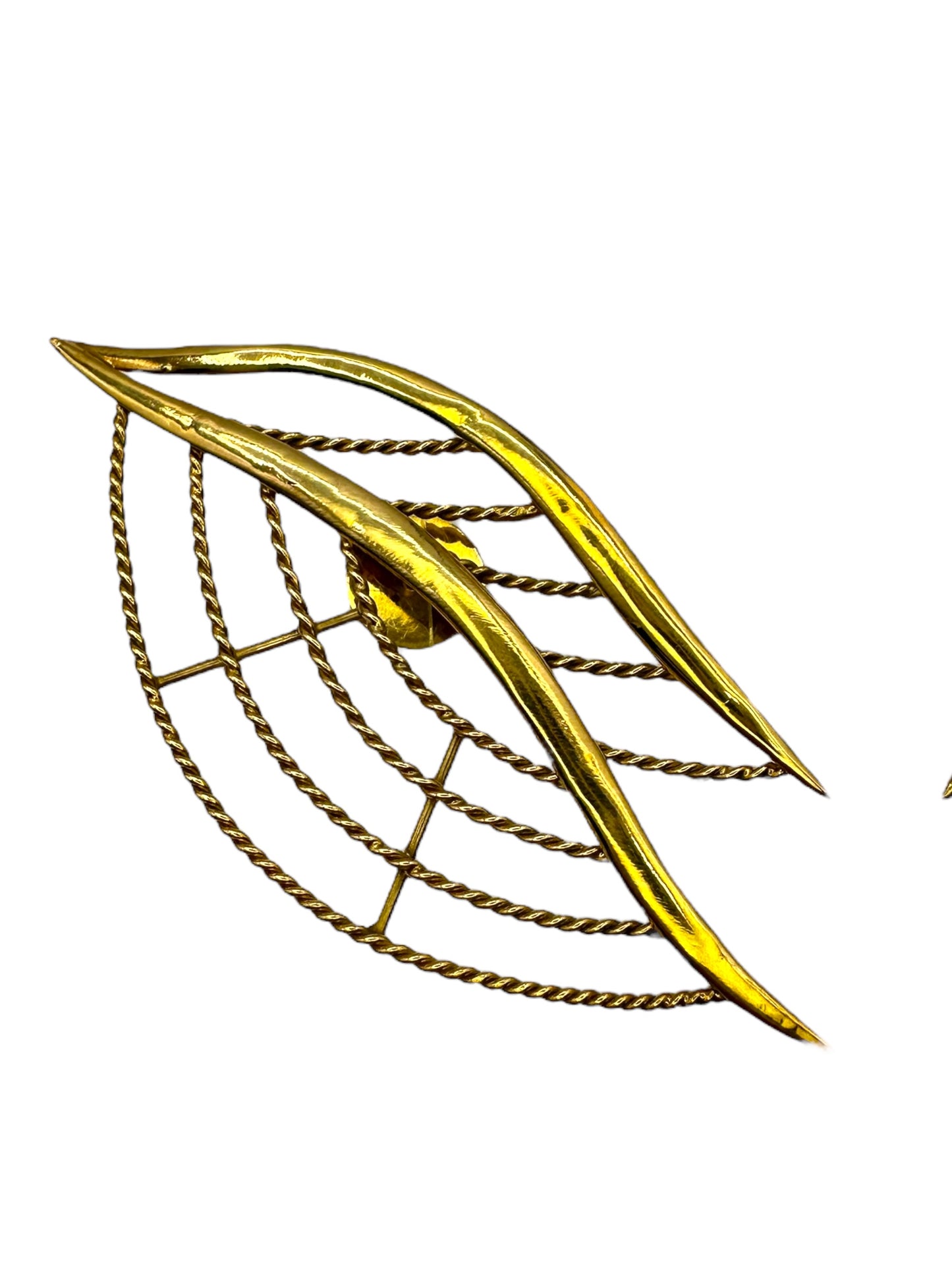 18k Leaf Statement Earrings