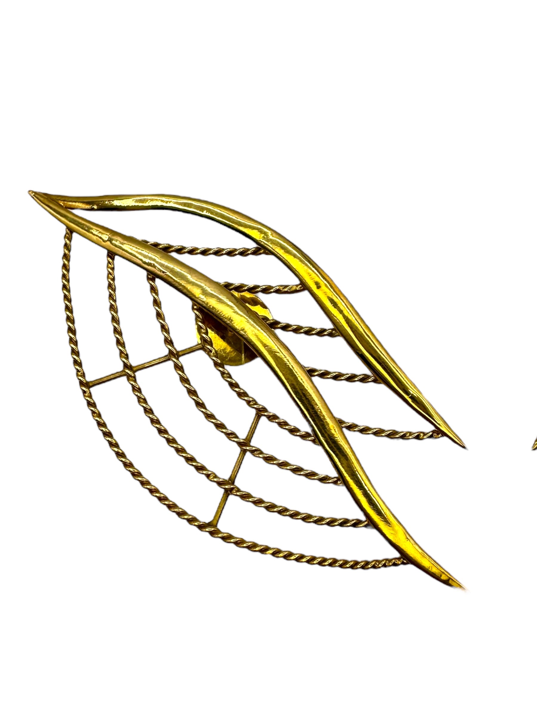 18k Leaf Statement Earrings