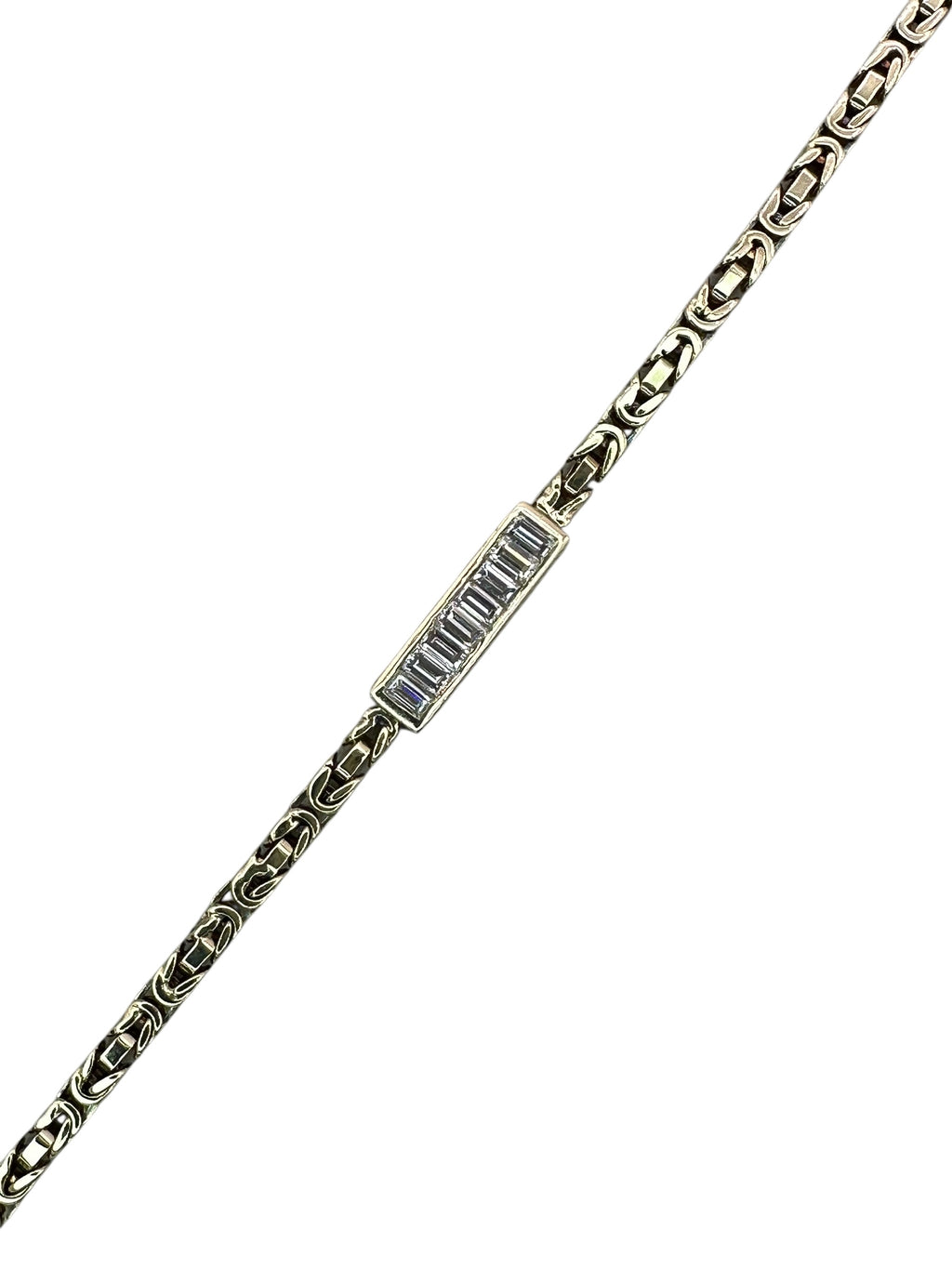 14k Byzantine Link Diamond Station Bracelet by Uno a Erre