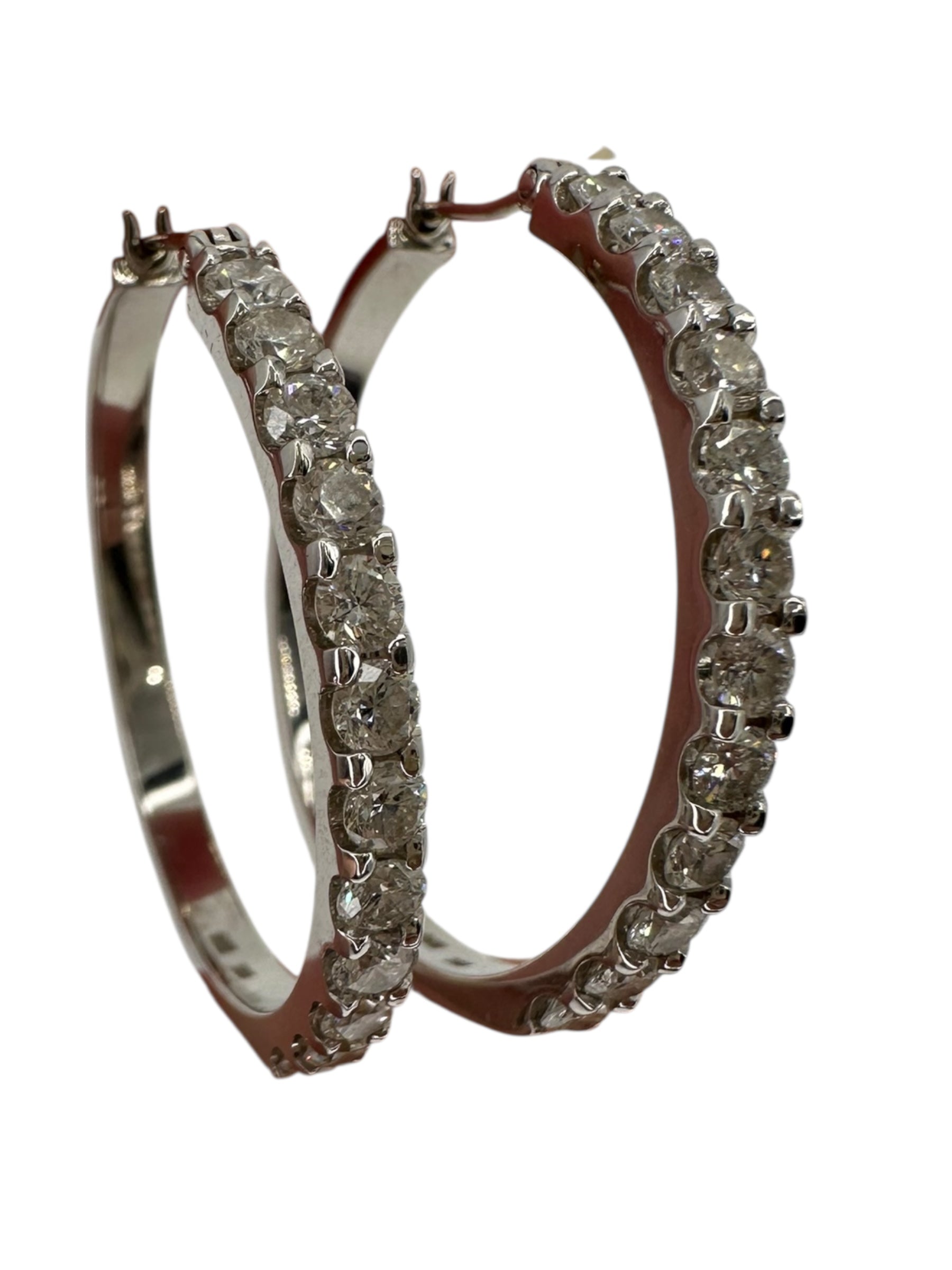 18k Diamond Hoop Earrings