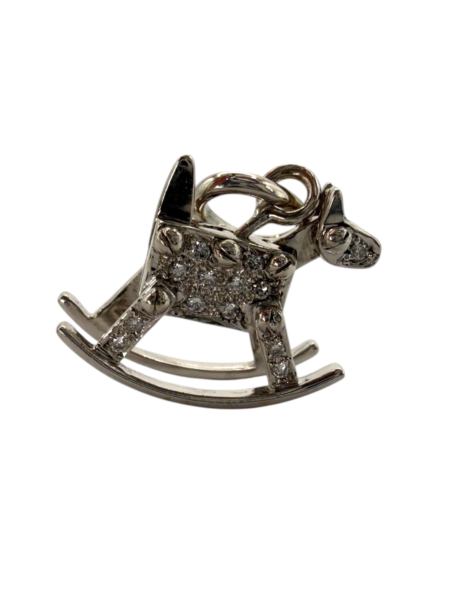 18k Diamond Rocking Horse Charm