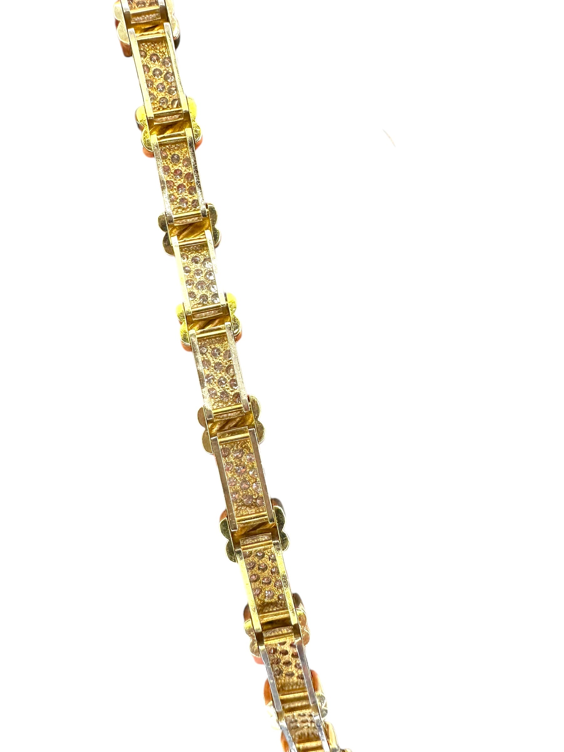 14k Two-Tone Diamond Knot Bracelet