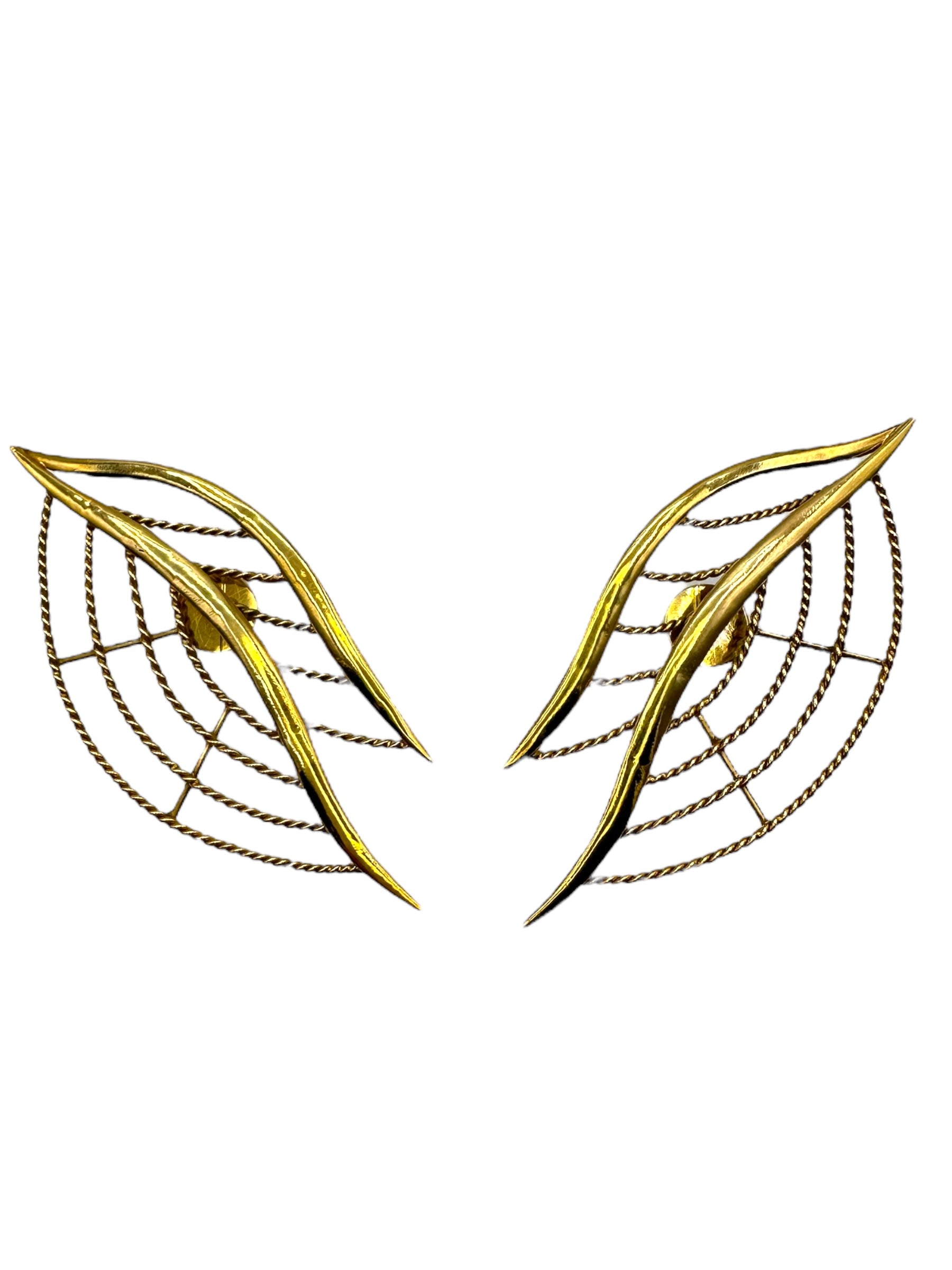 18k Leaf Statement Earrings