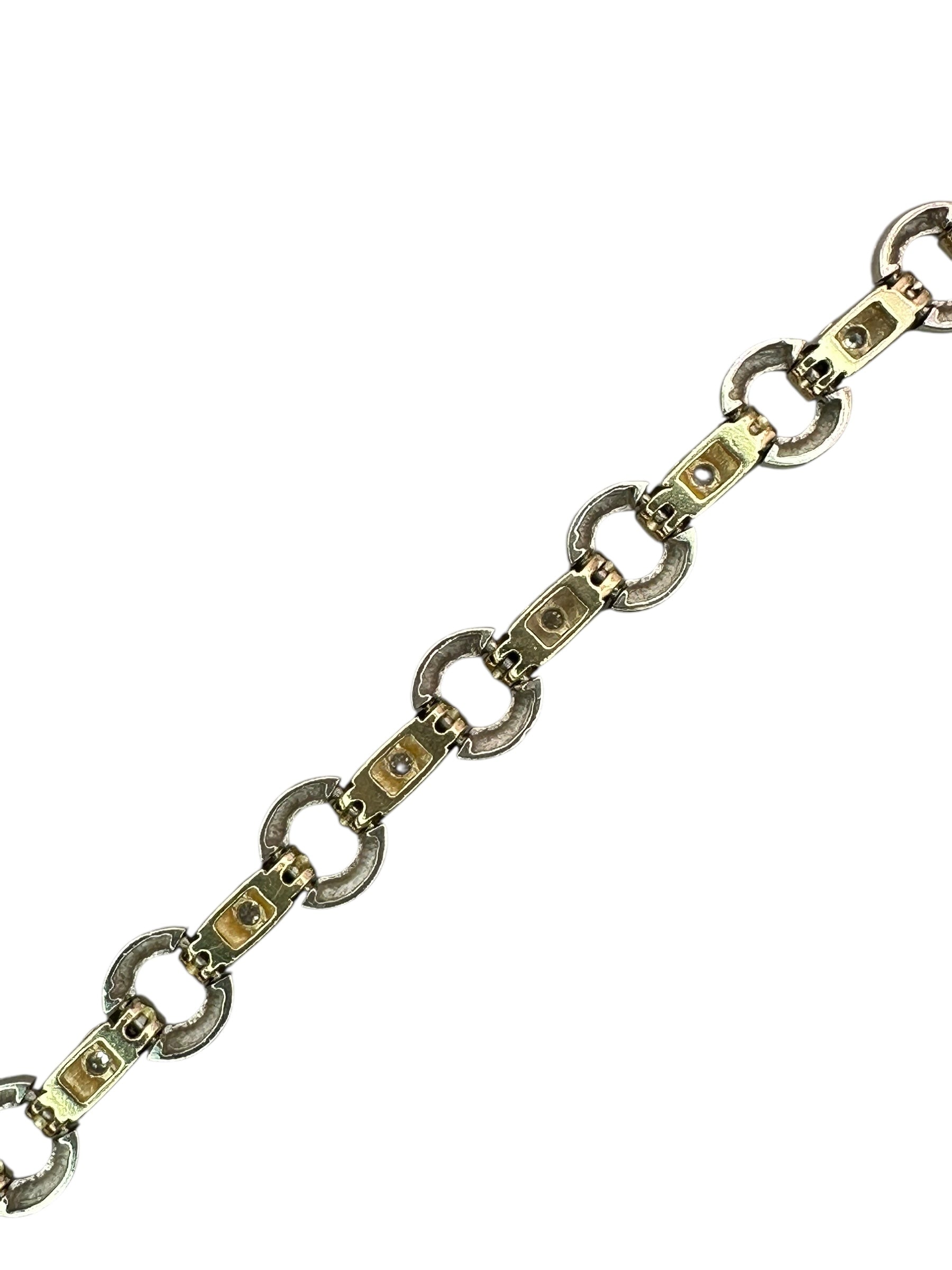 14k Two Tone Diamond Bracelet