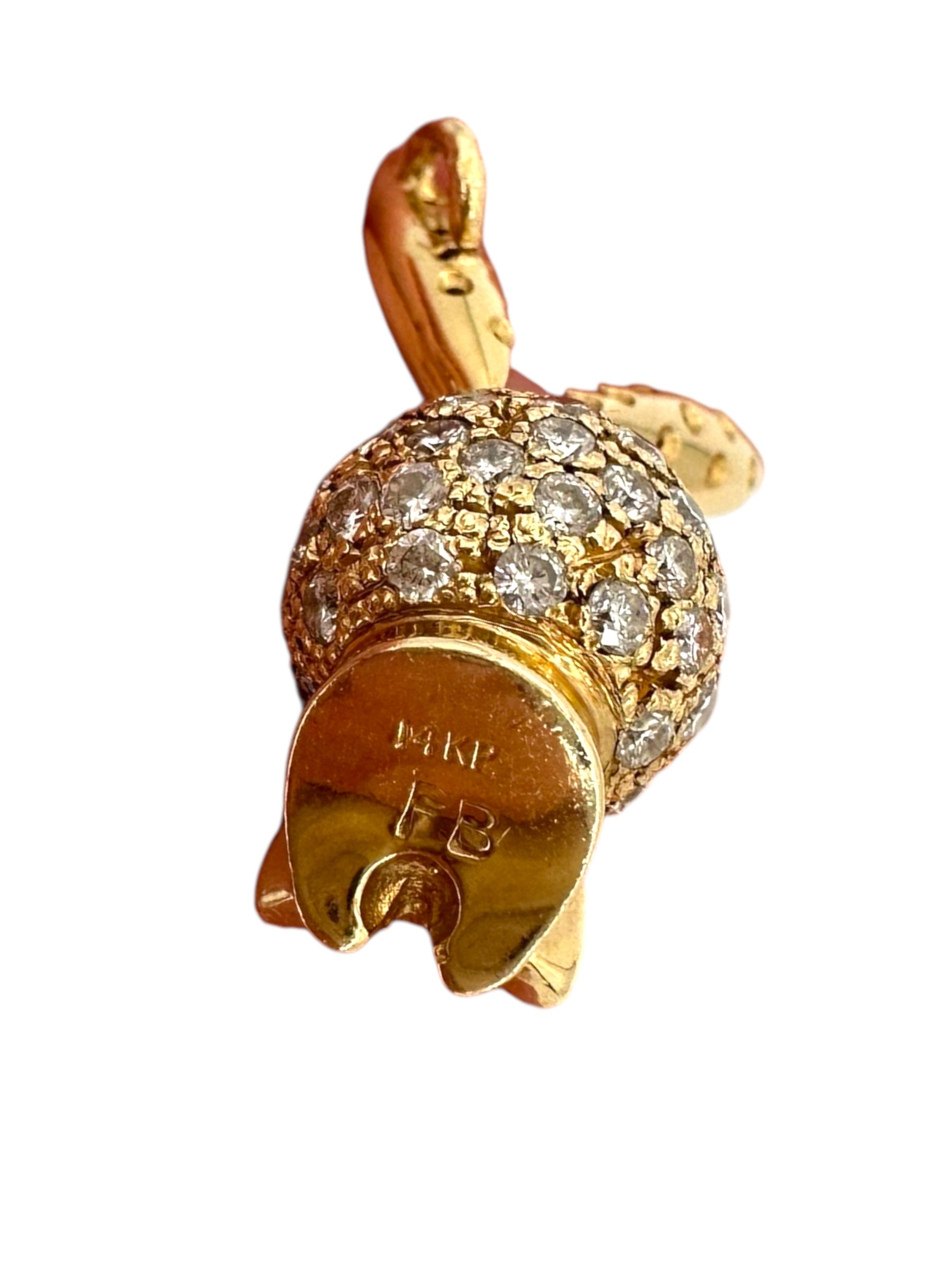 14k Diamond Playboy Bunny Pendant