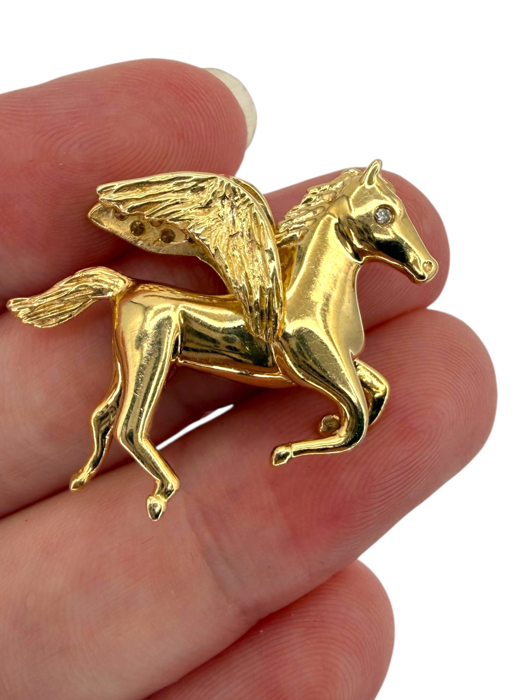 14k Diamond Pegasus Pendant
