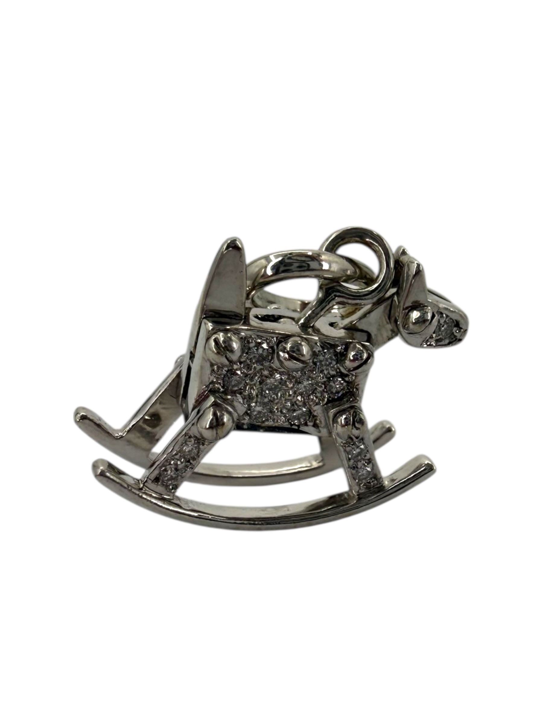18k Diamond Rocking Horse Charm
