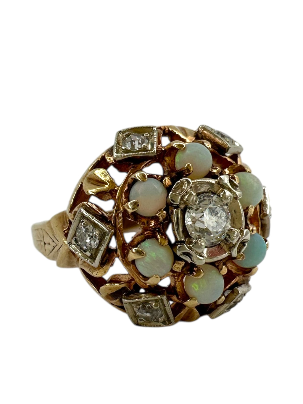 14k Opal Diamond Ring