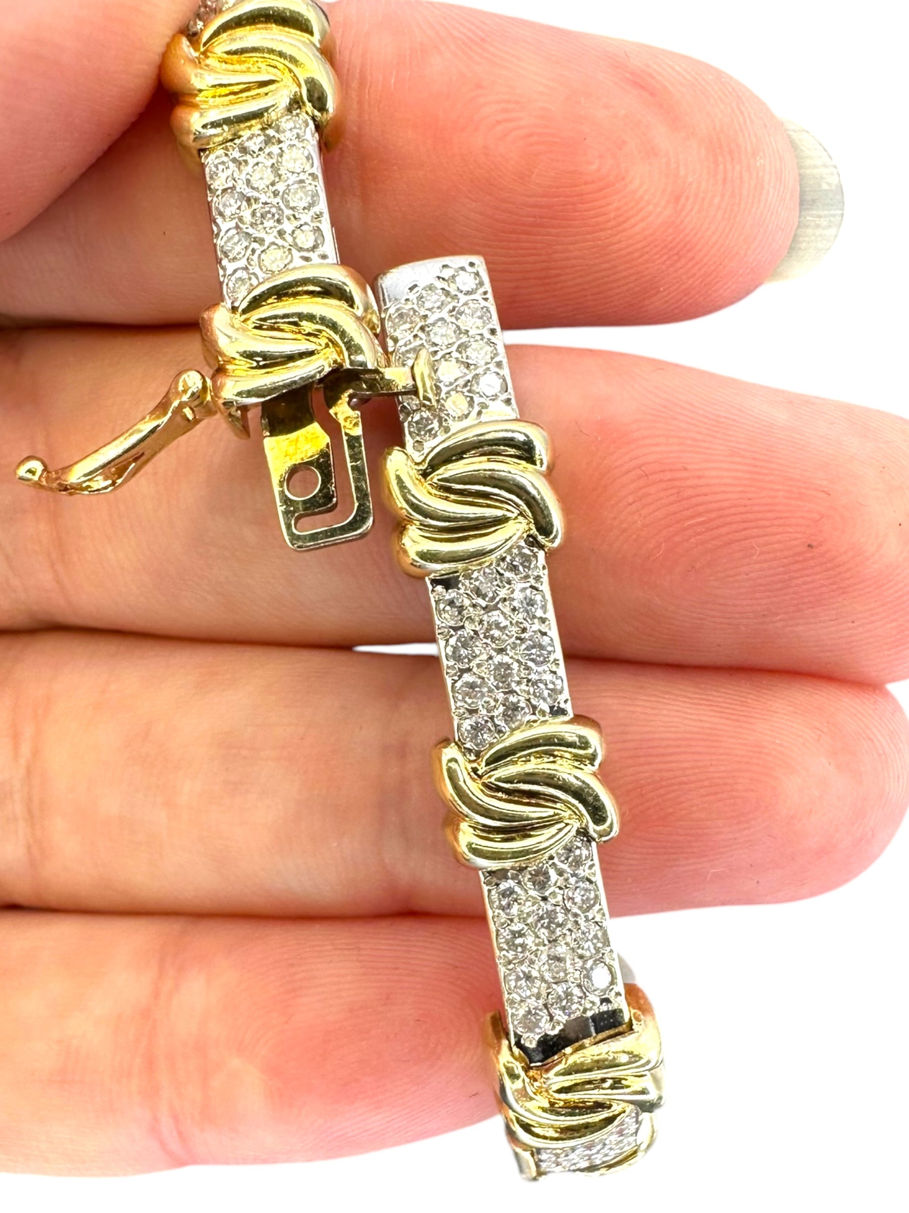 14k Two-Tone Diamond Knot Bracelet
