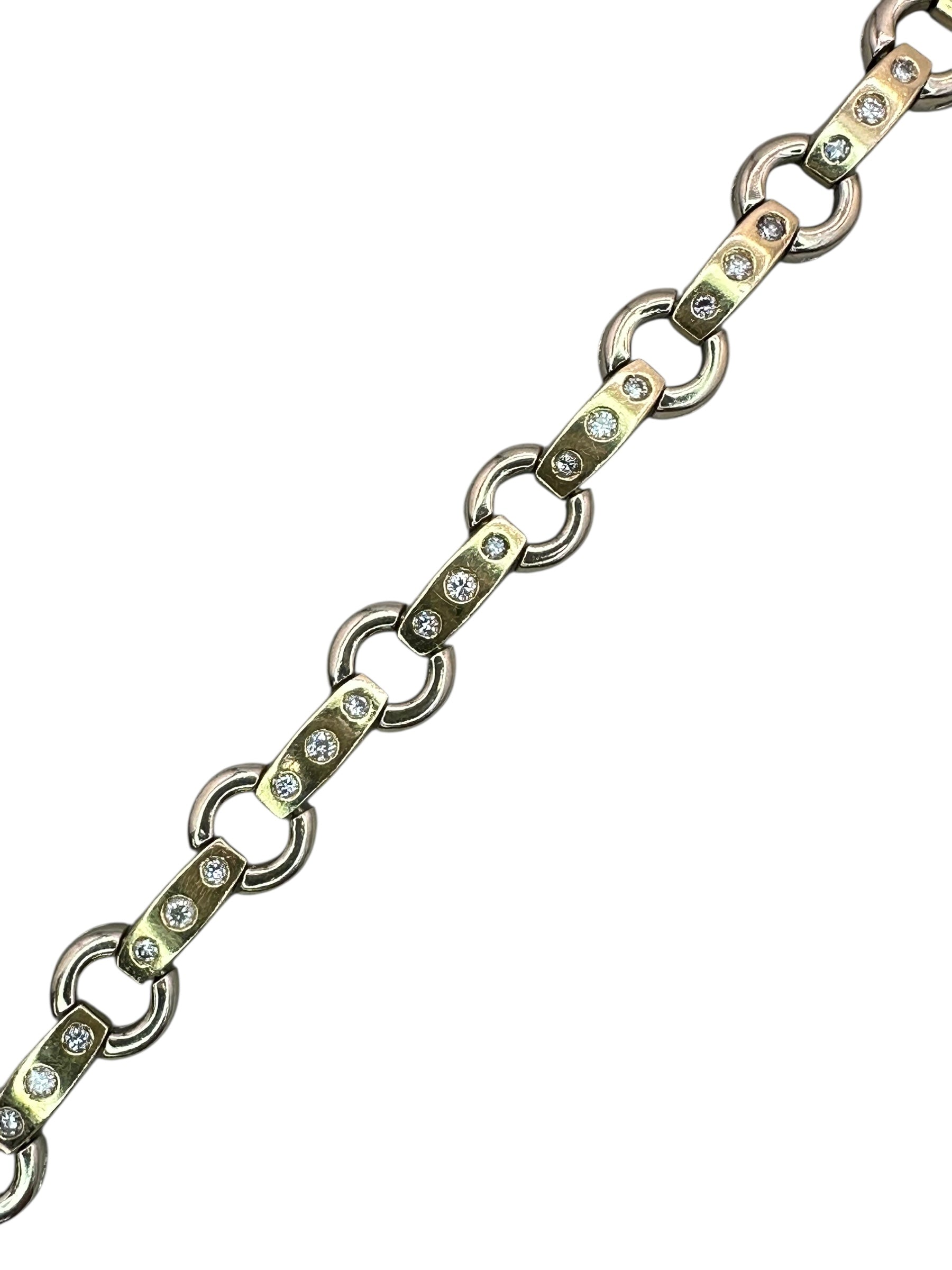 14k Two Tone Diamond Bracelet