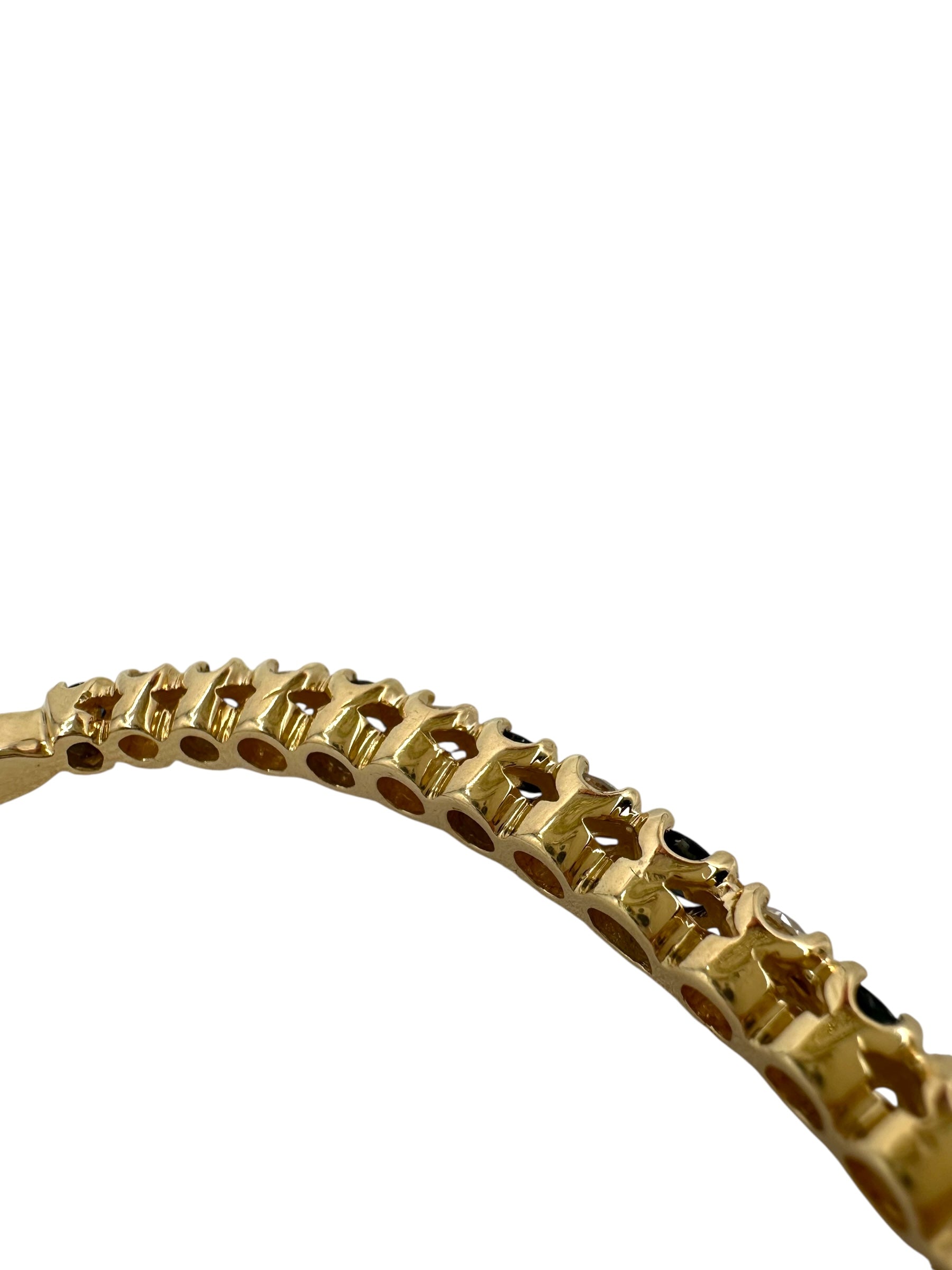 14k Sapphire Diamond Bangle