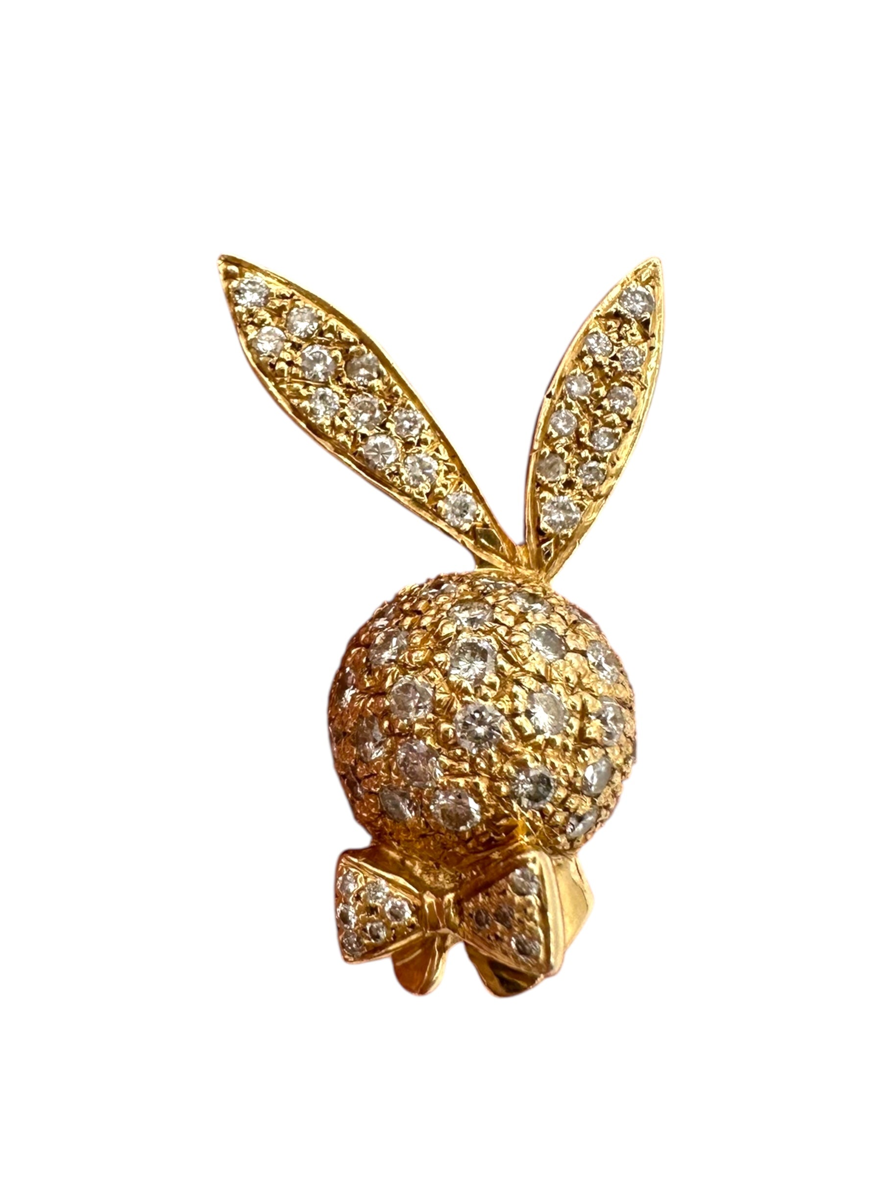 14k Diamond Playboy Bunny Pendant