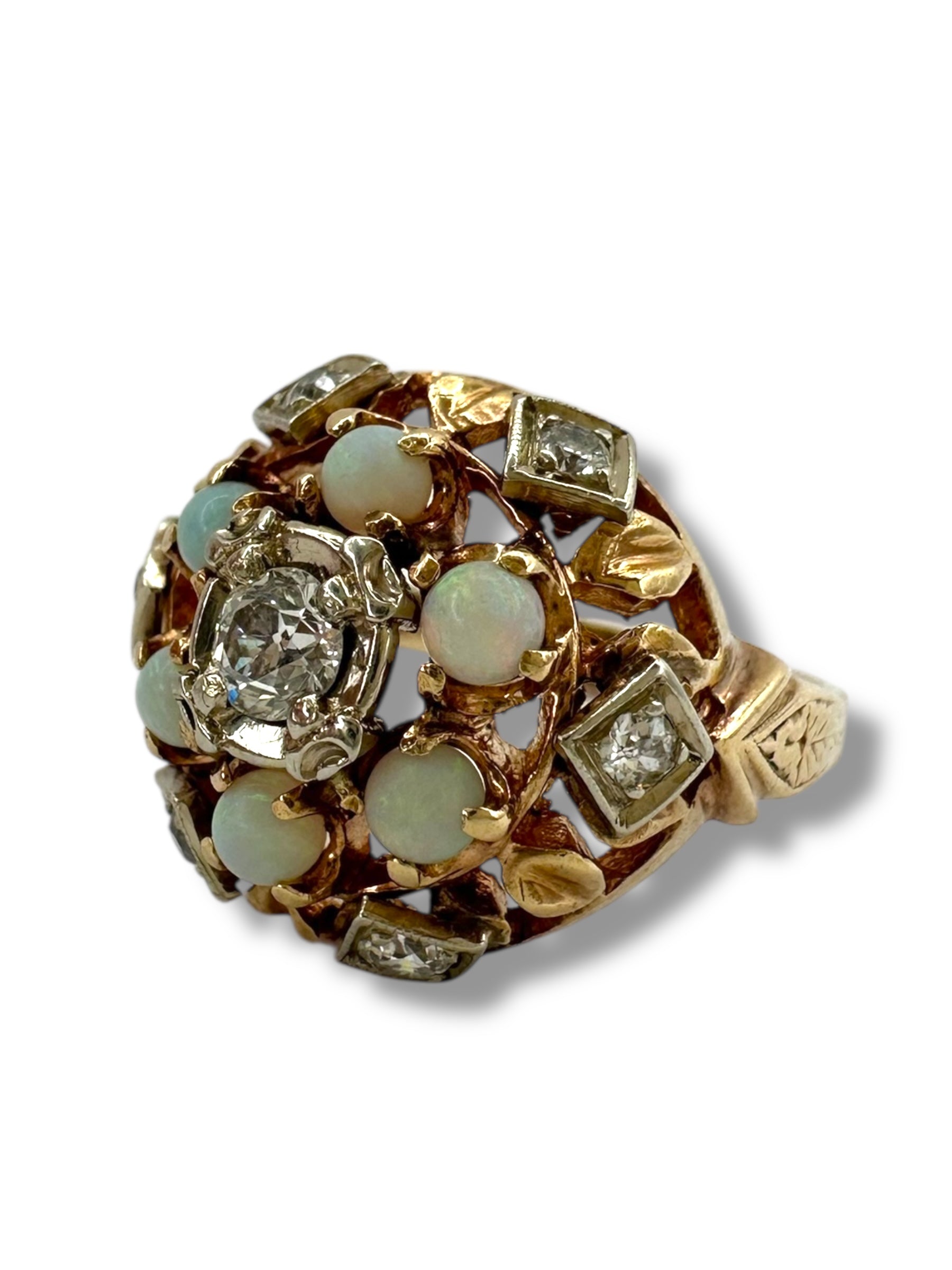 14k Opal Diamond Ring