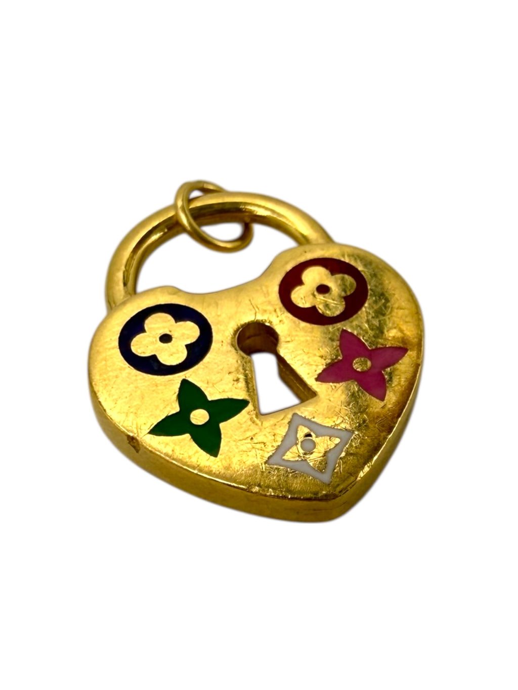 18k Enamel Heart Pendant