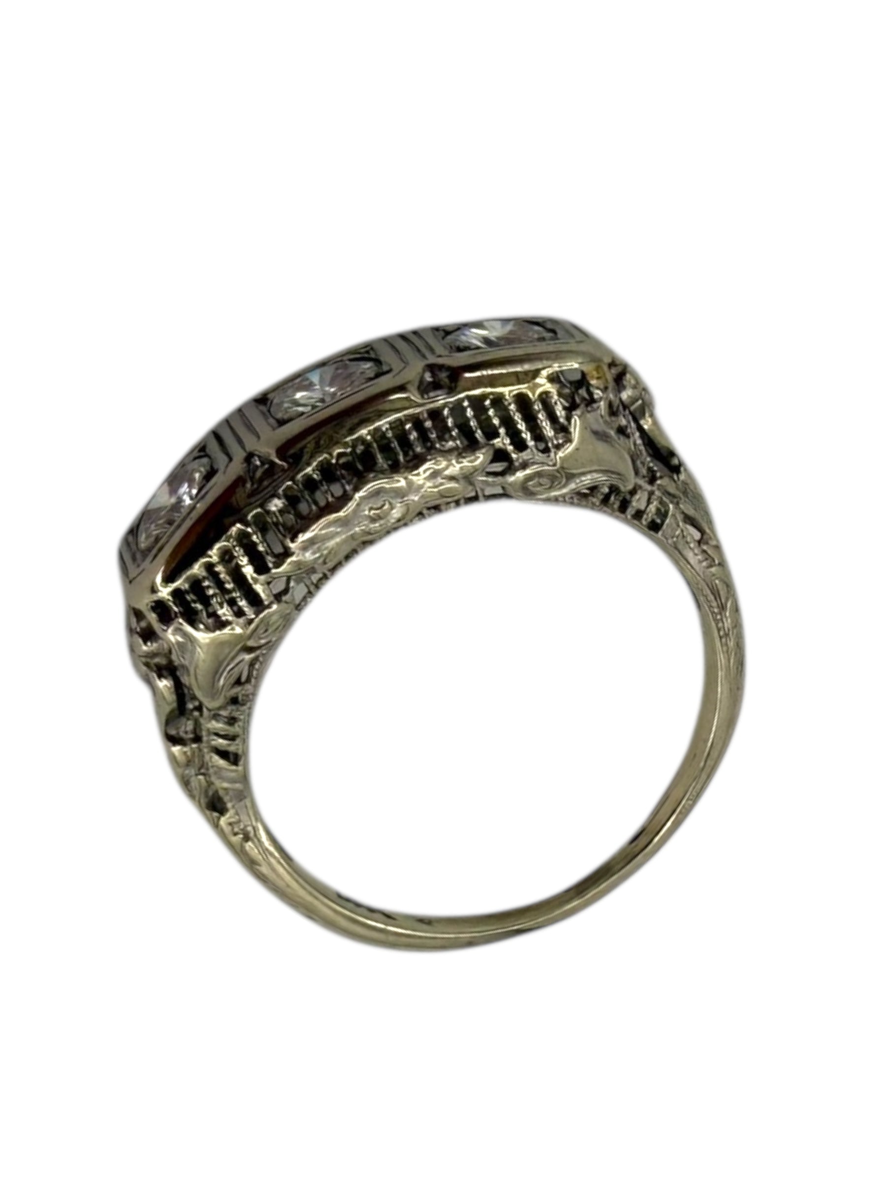 14k Diamond Art Deco Style Ring