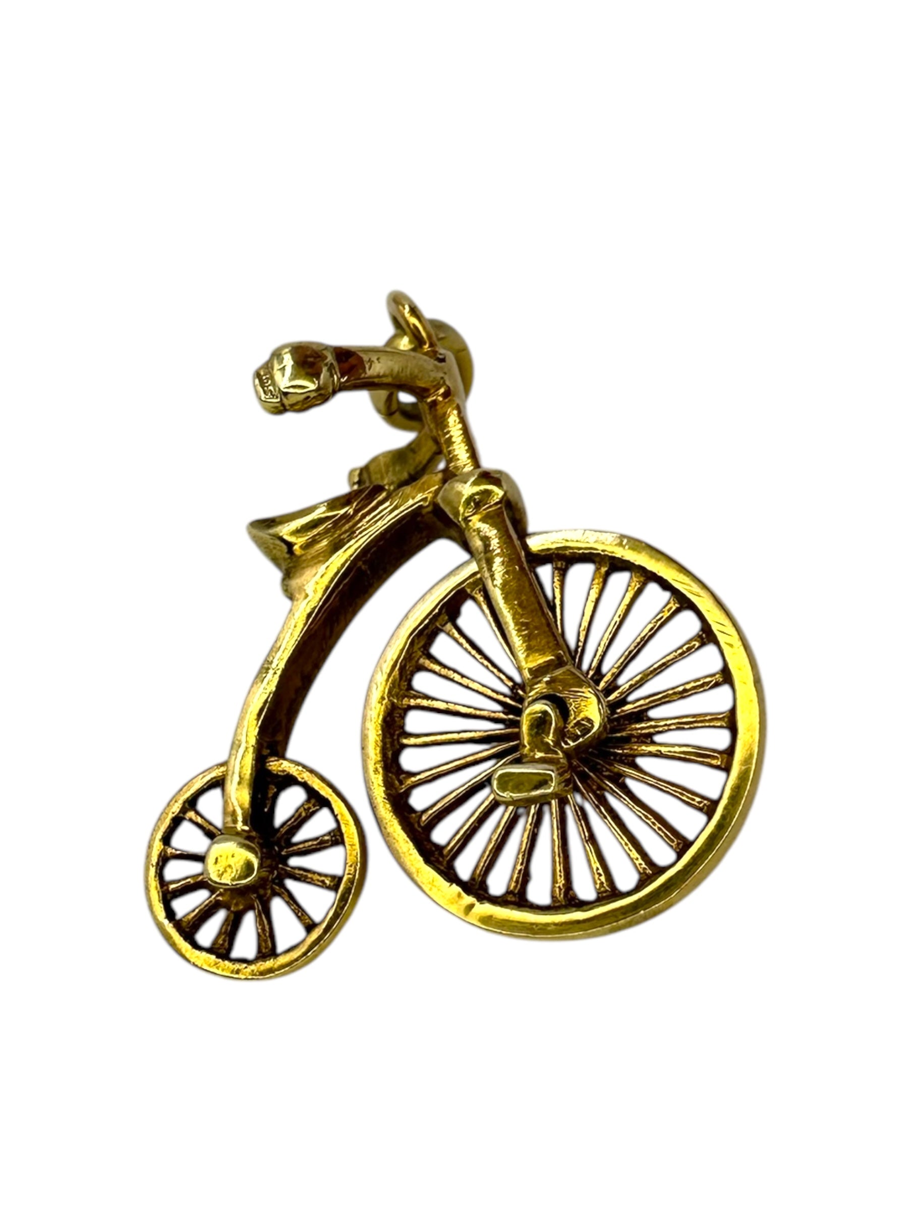 14k Penny Farthing Bicycle Charm