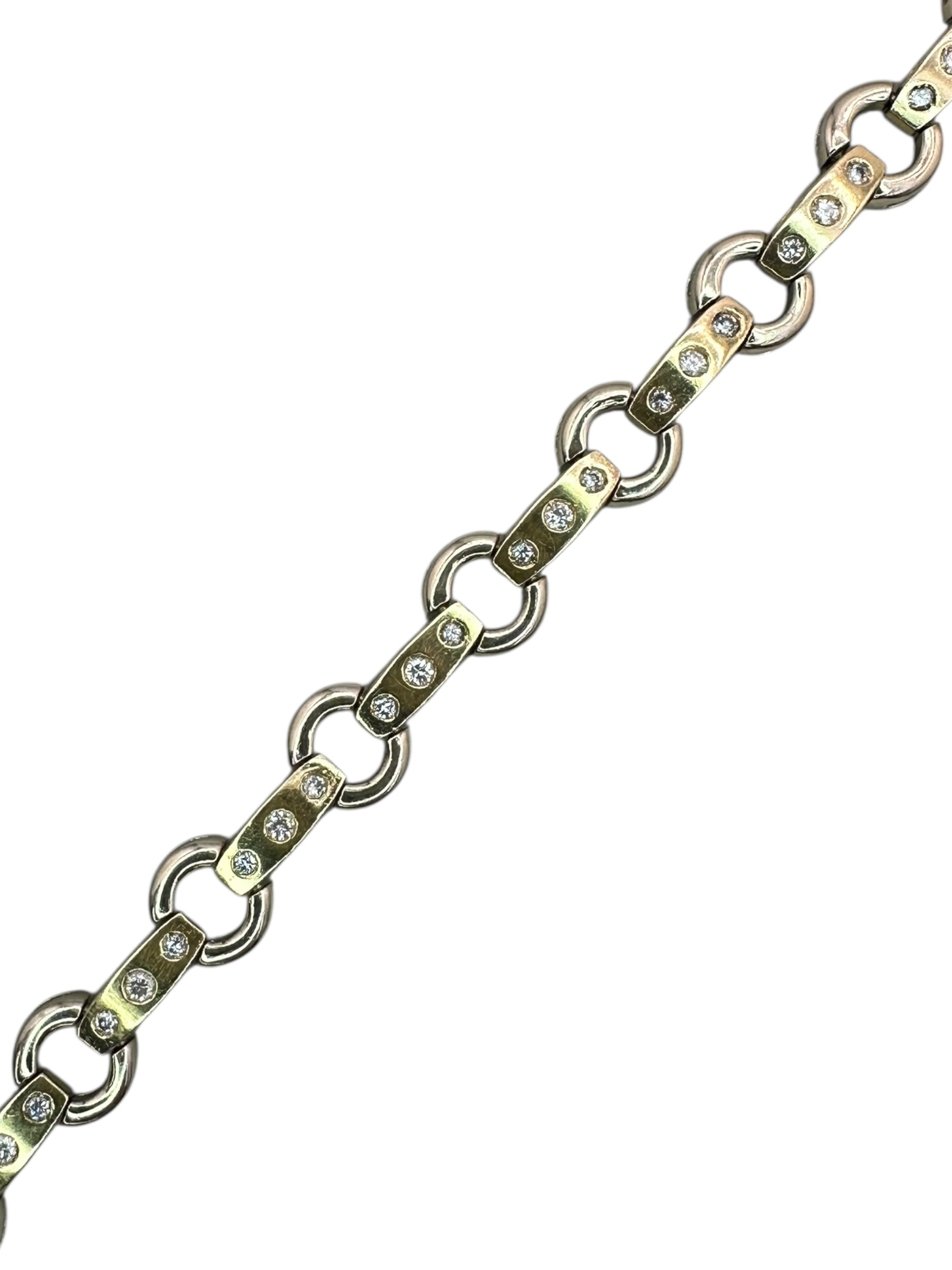 14k Two Tone Diamond Bracelet