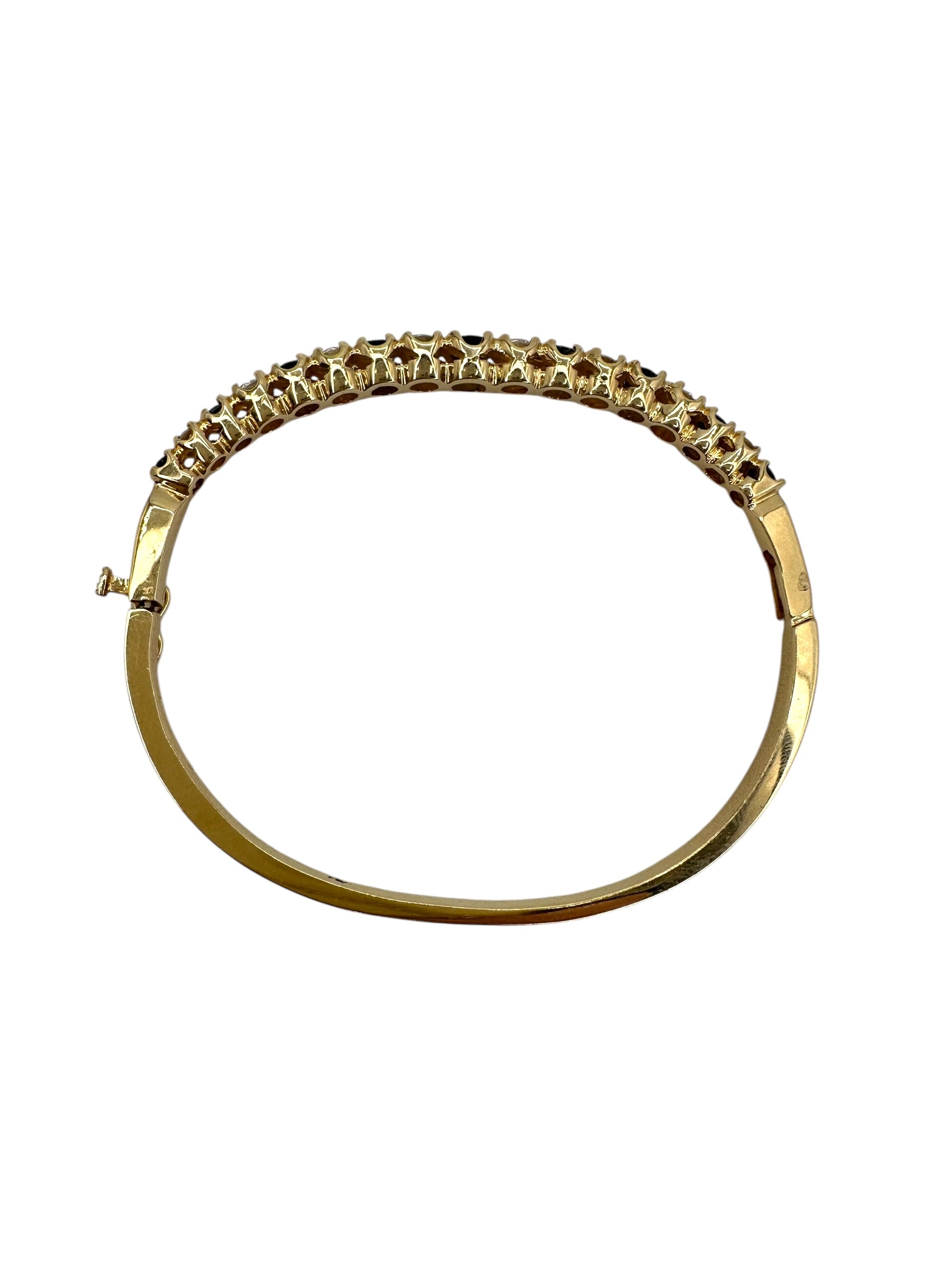 14k Sapphire Diamond Bangle