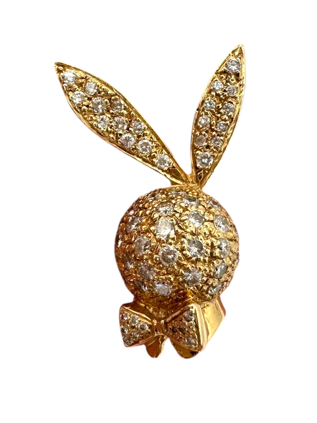 14k Diamond Playboy Bunny Pendant