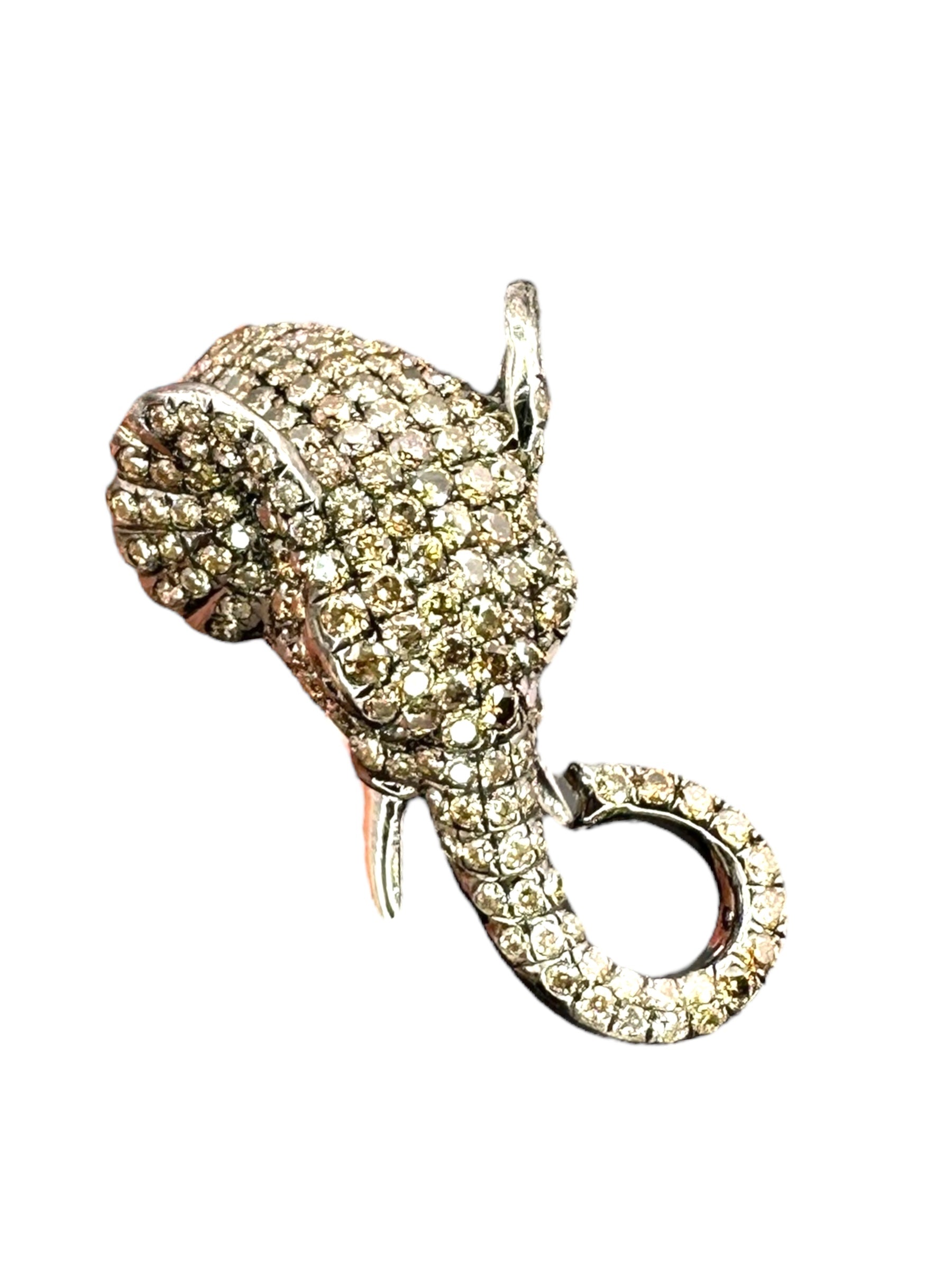 14k Diamond Elephant Ring