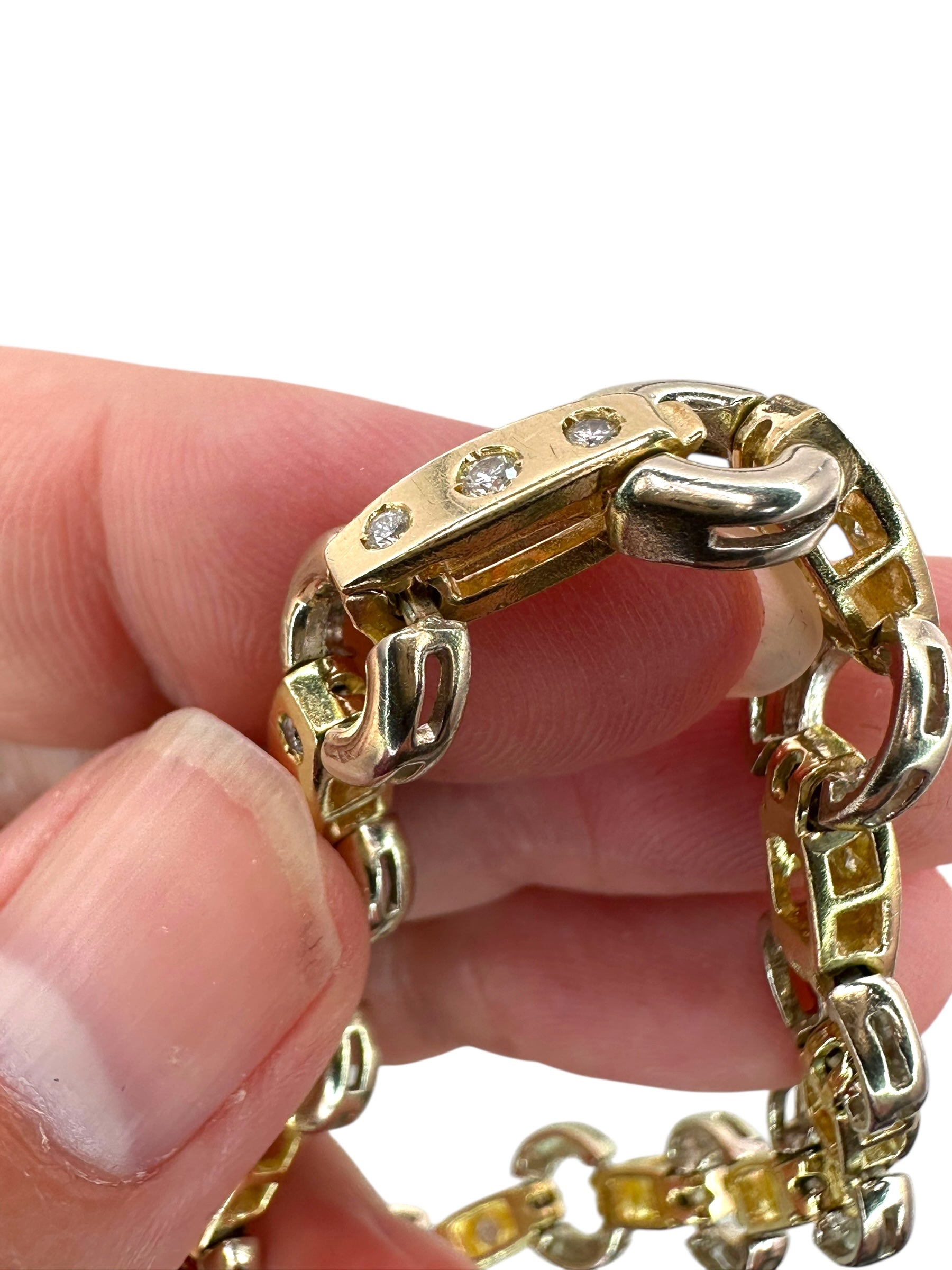 14k Two Tone Diamond Bracelet