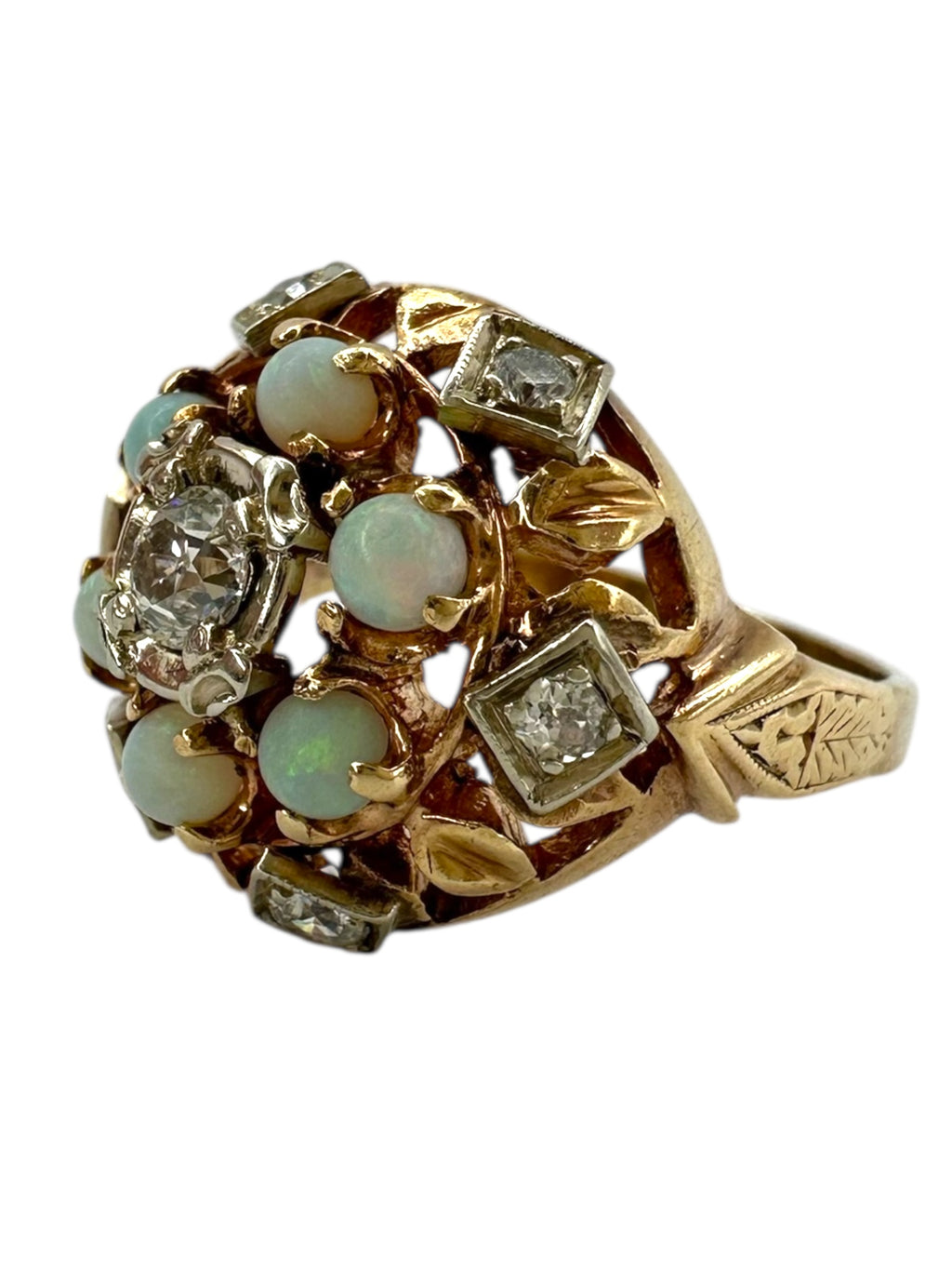 14k Opal Diamond Ring