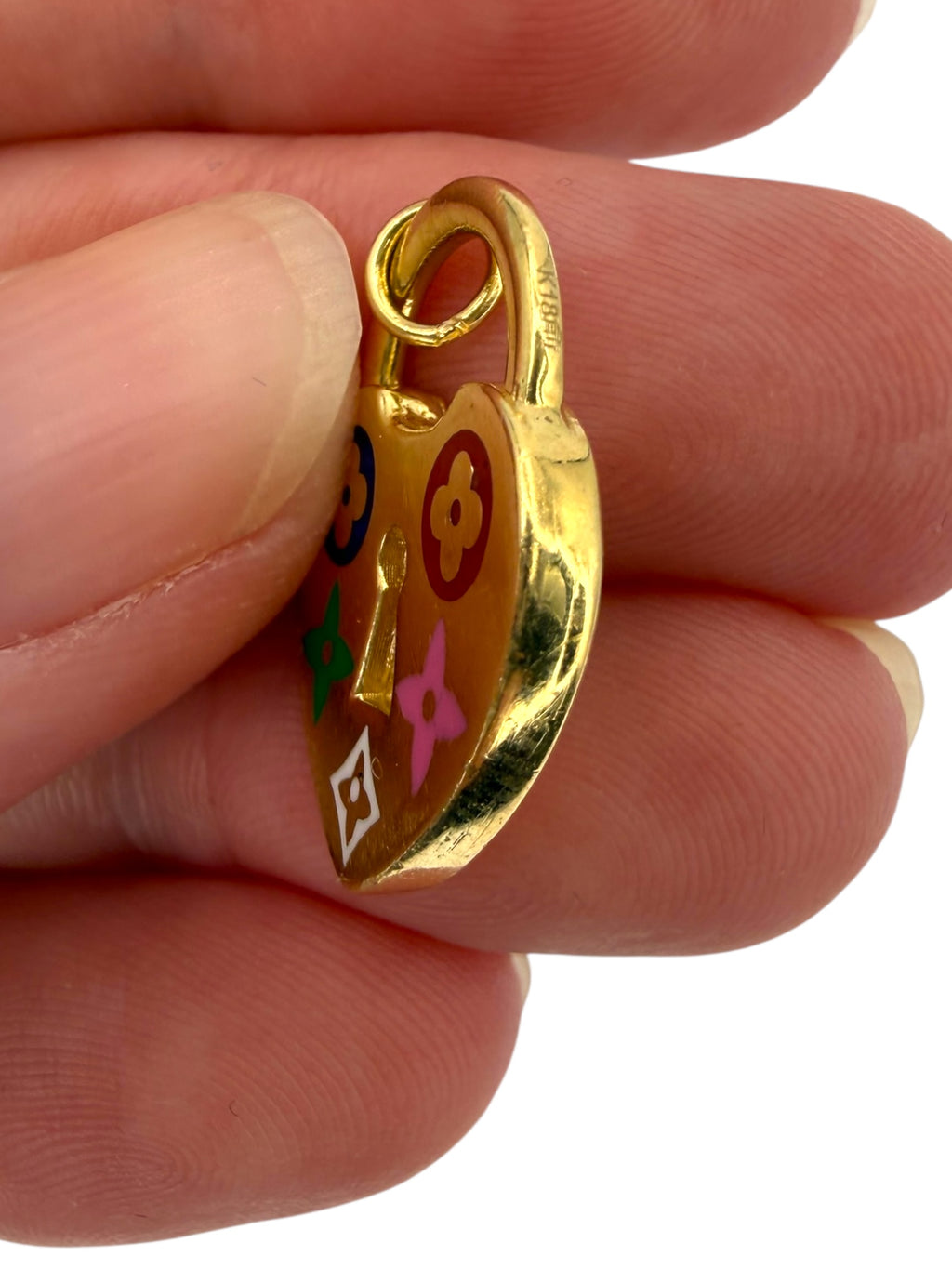 18k Enamel Heart Pendant