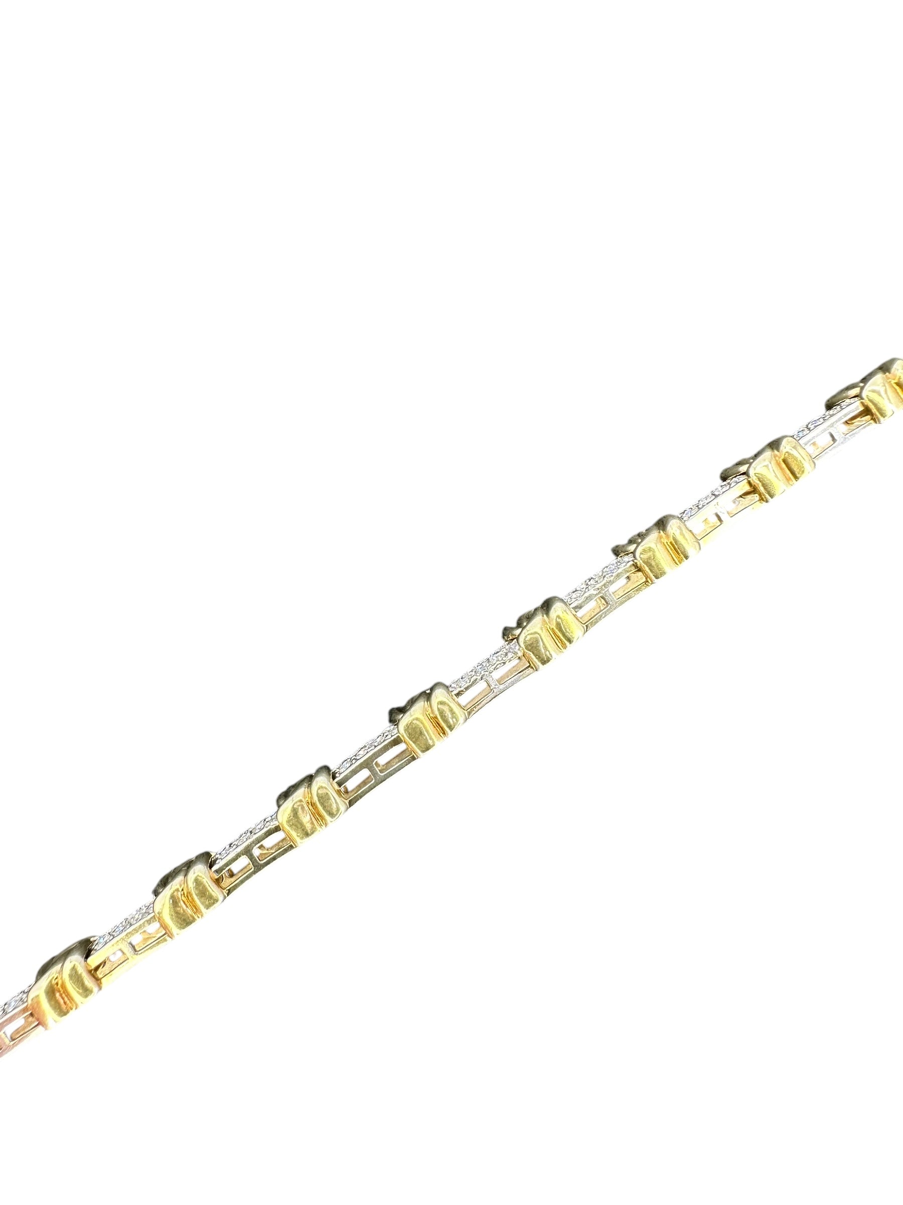 14k Two-Tone Diamond Knot Bracelet