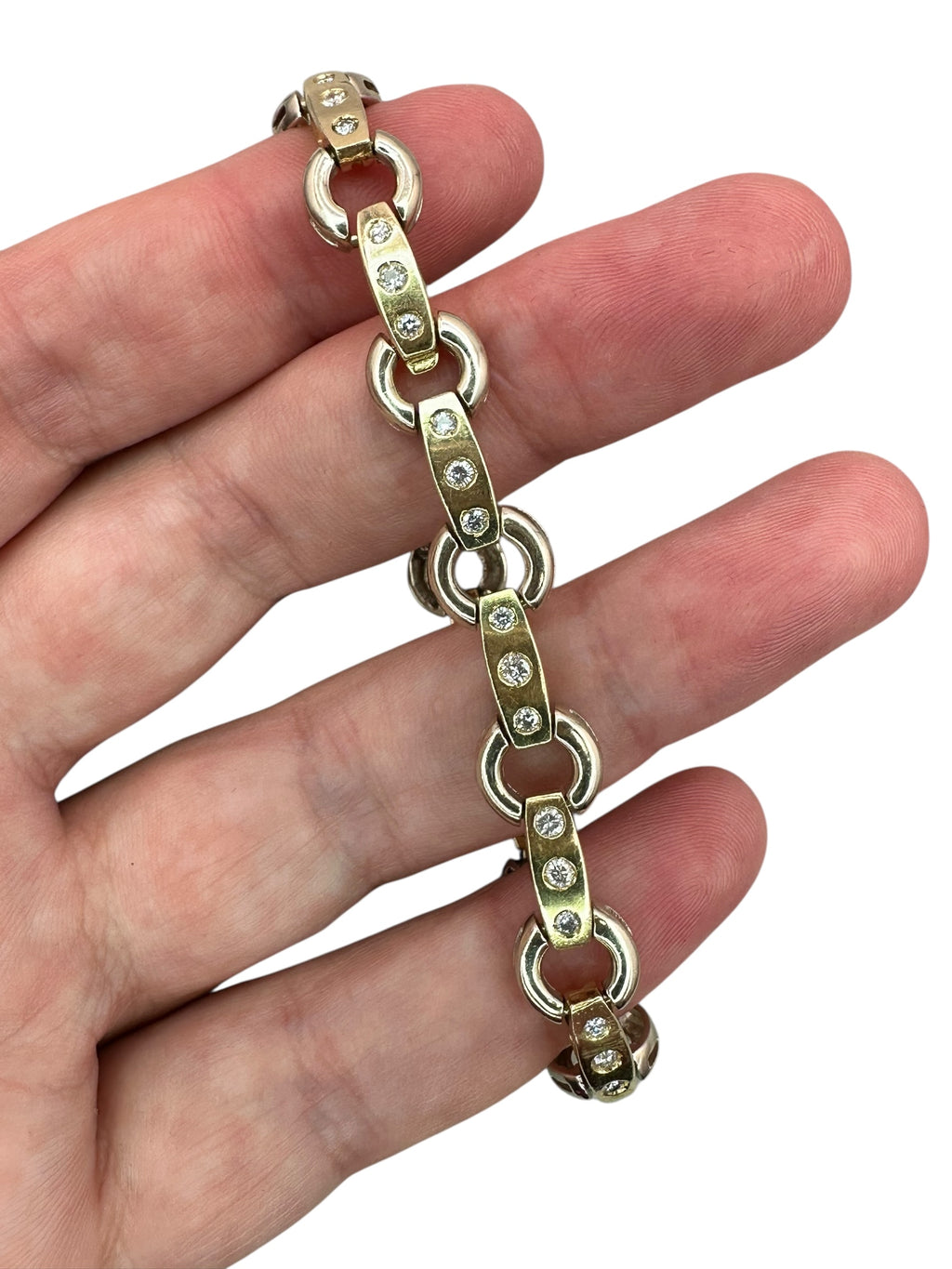 14k Two Tone Diamond Bracelet