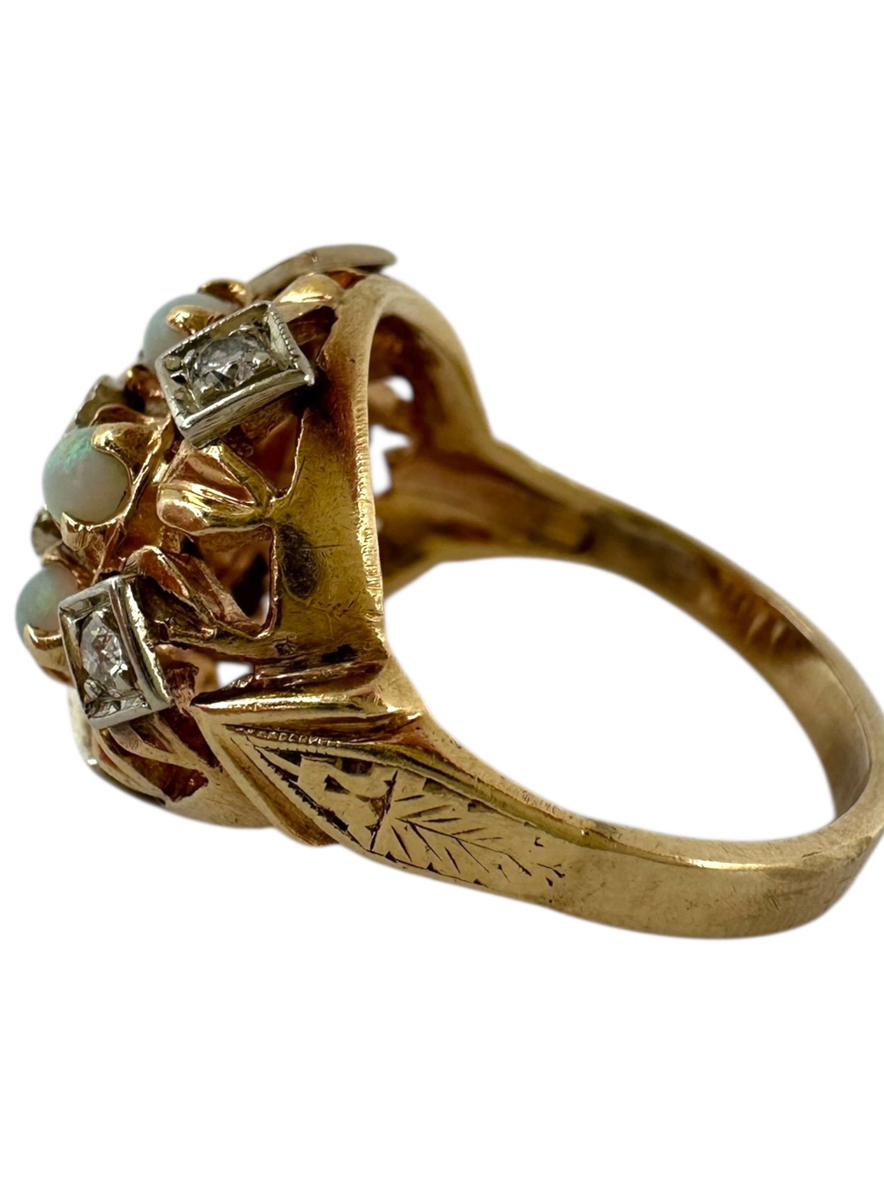 14k Opal Diamond Ring