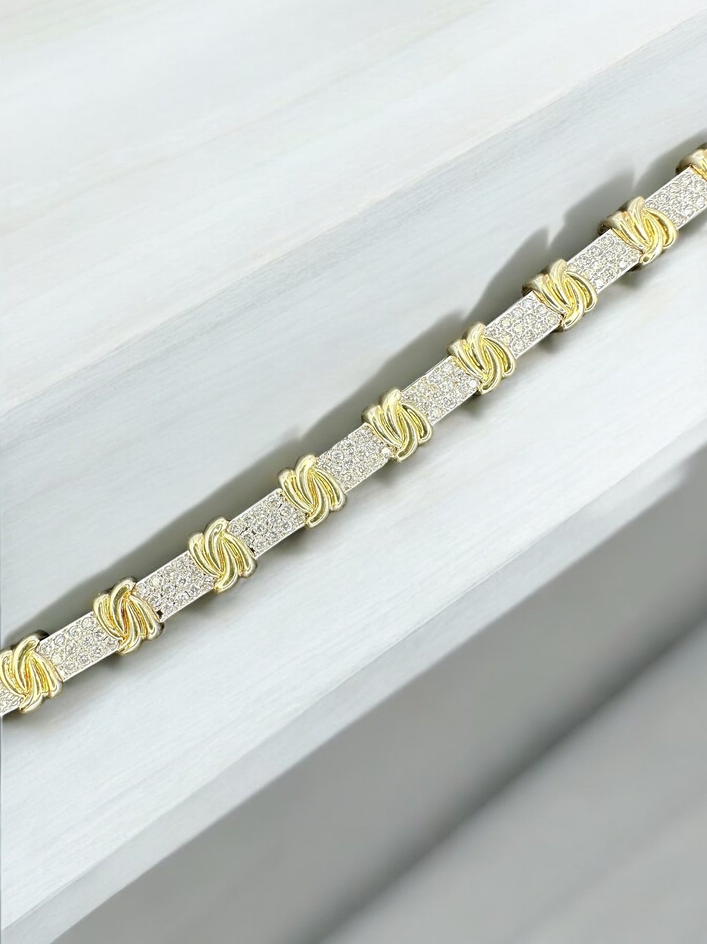 14k Two-Tone Diamond Knot Bracelet