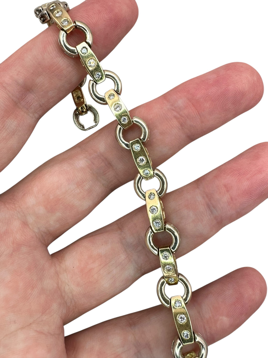 14k Two Tone Diamond Bracelet