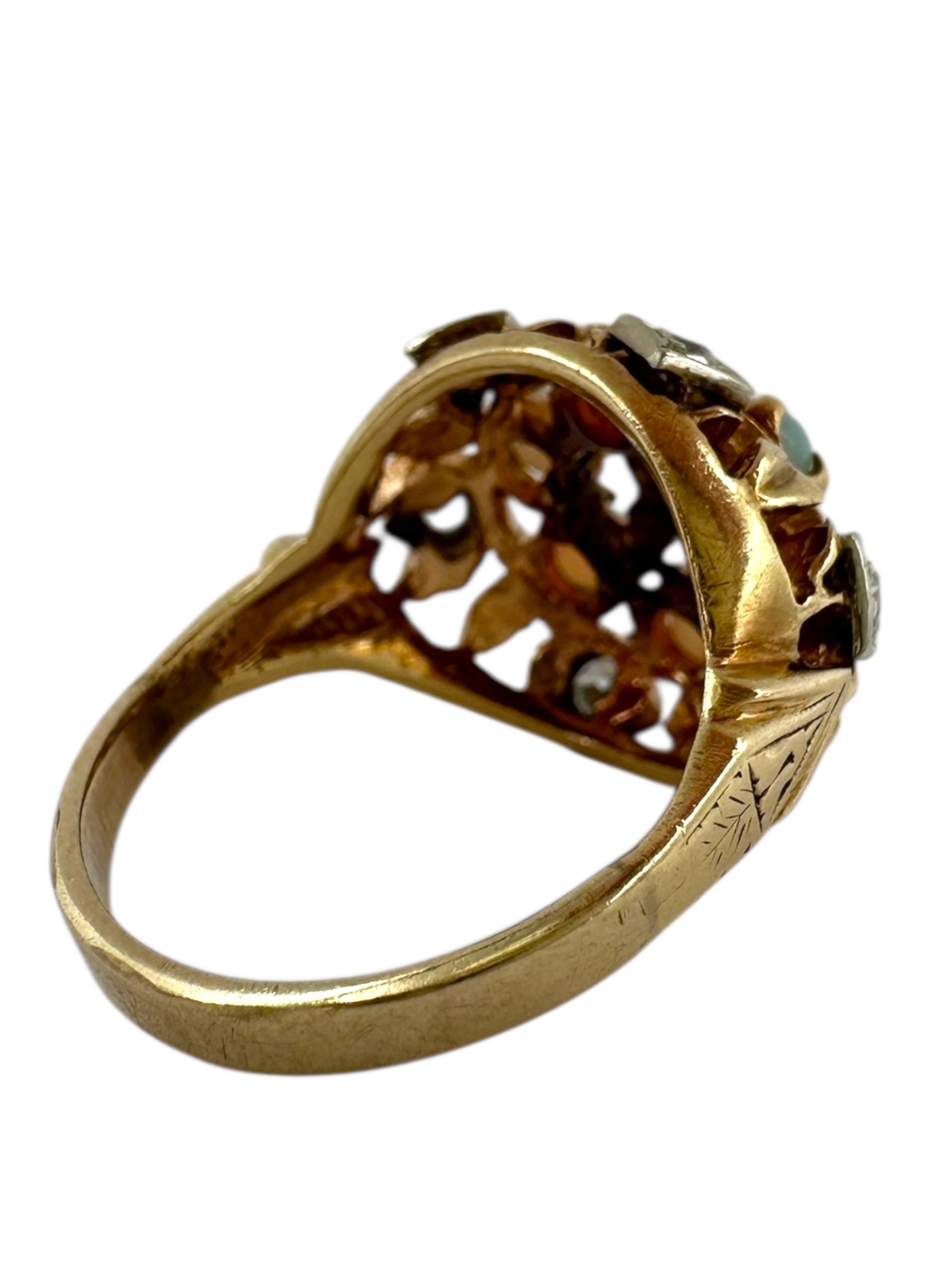 14k Opal Diamond Ring