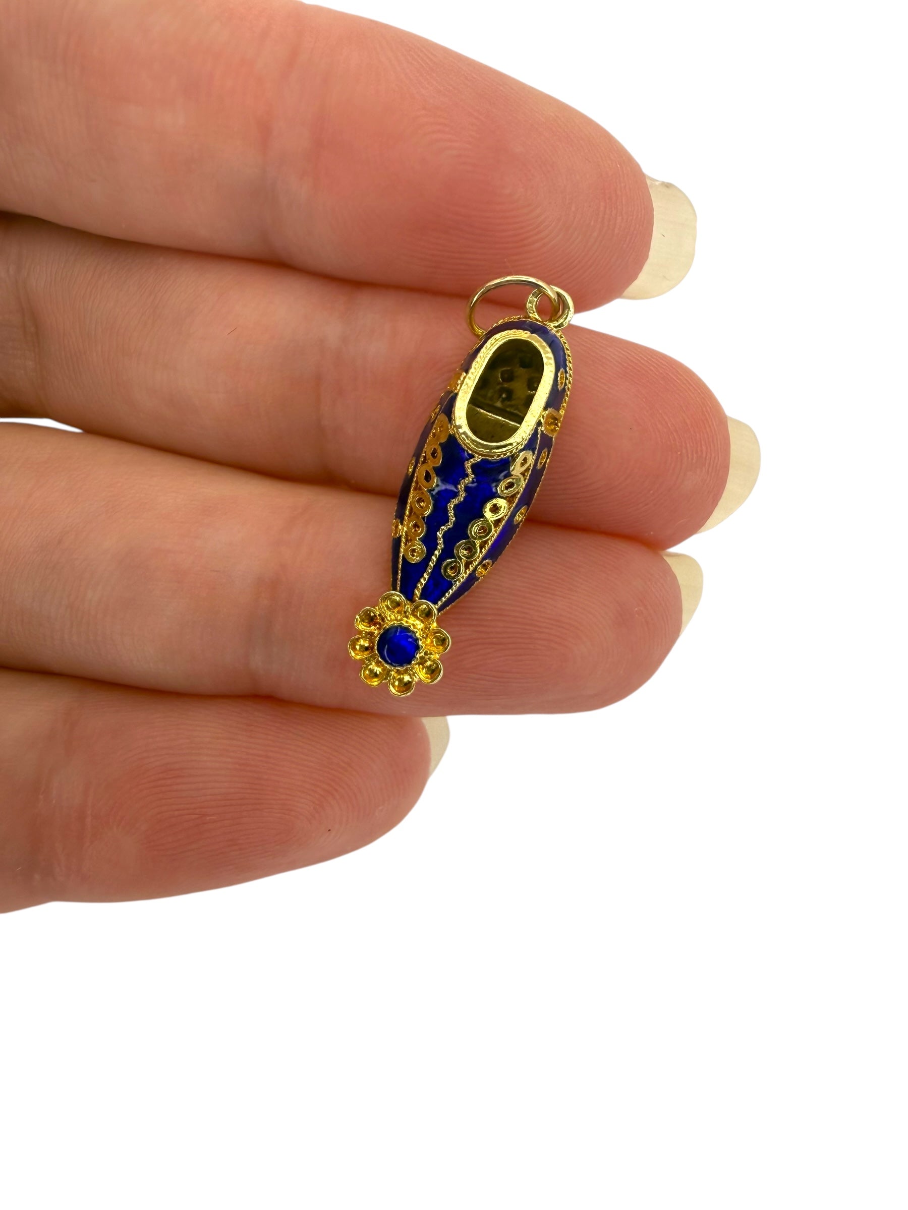 14k Enamel Shoe Charm